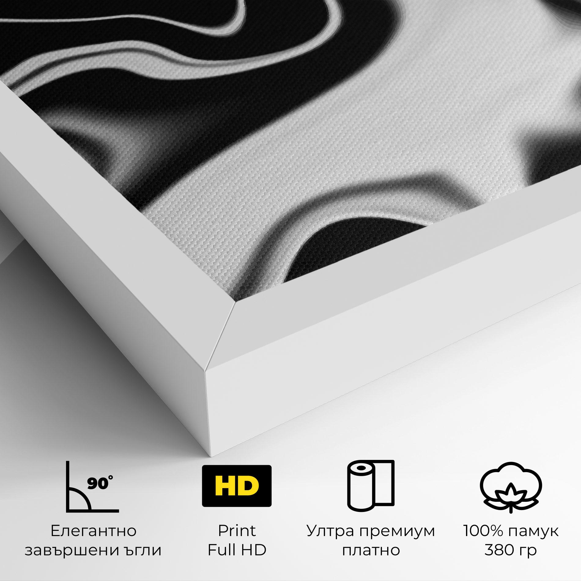 Картина на платно Black Metalic Art mockup 4