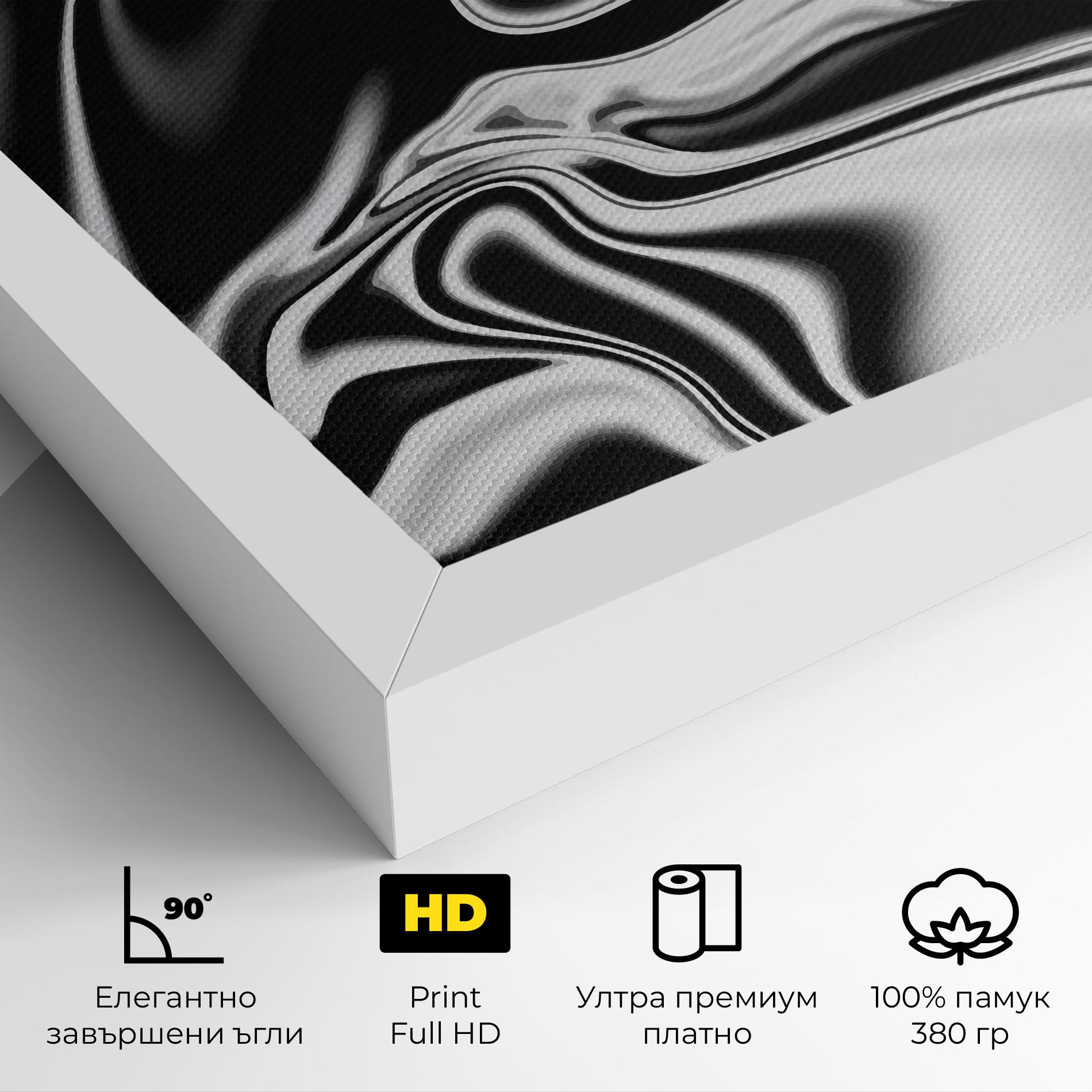 Картина на платно Silver Black Art mockup 4