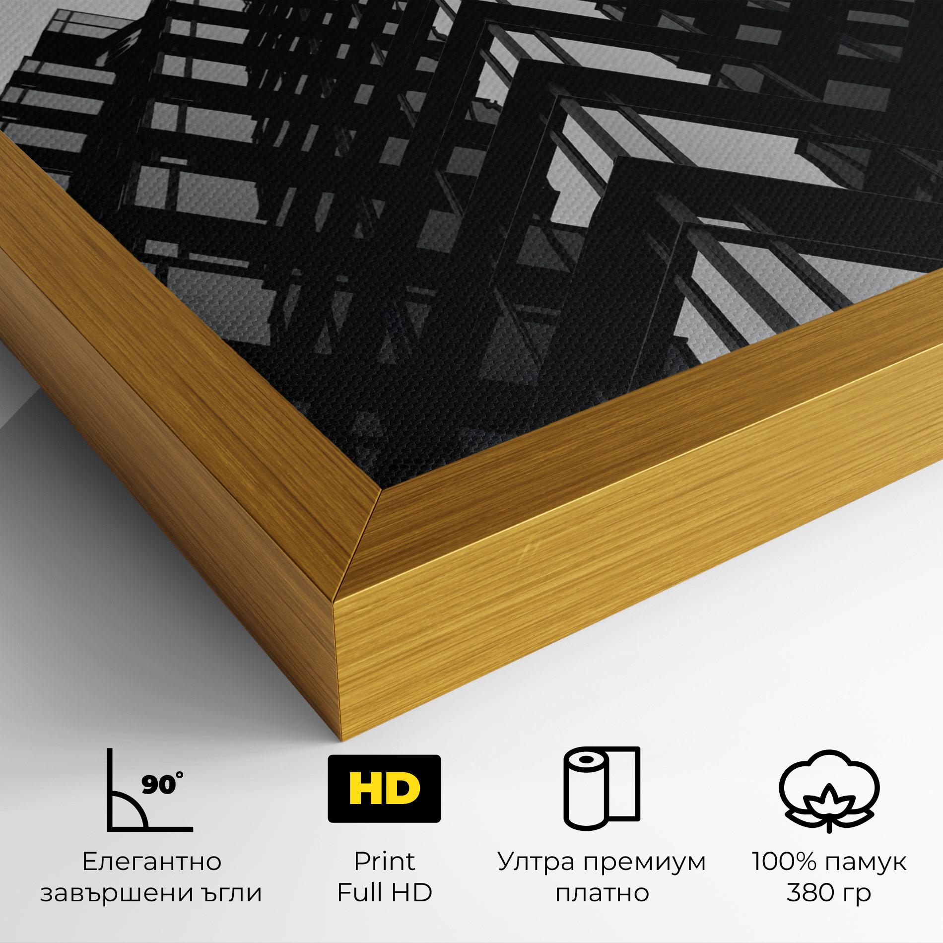 Картина на платно Black Building mockup 4