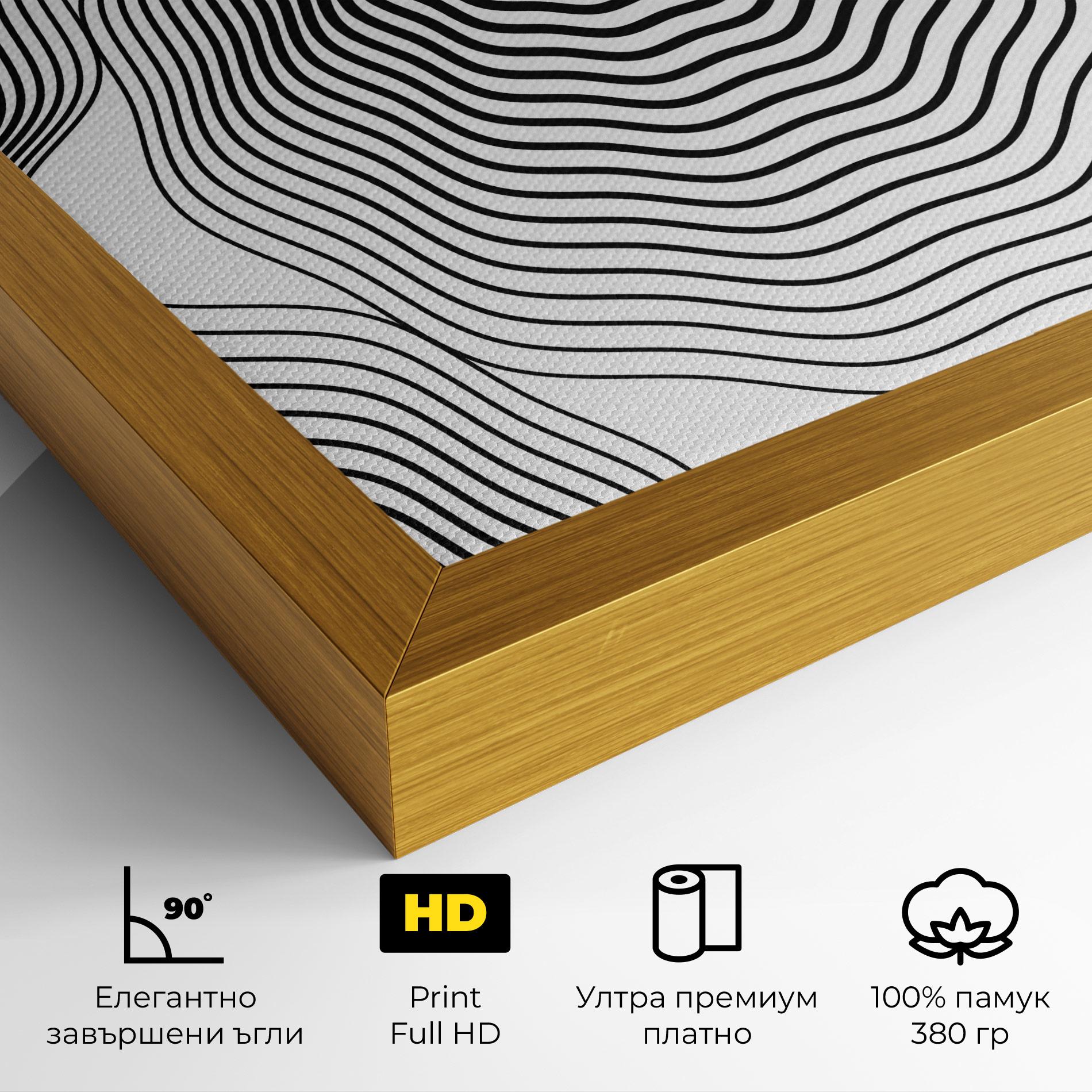 Картина на платно Black Line Art mockup 4