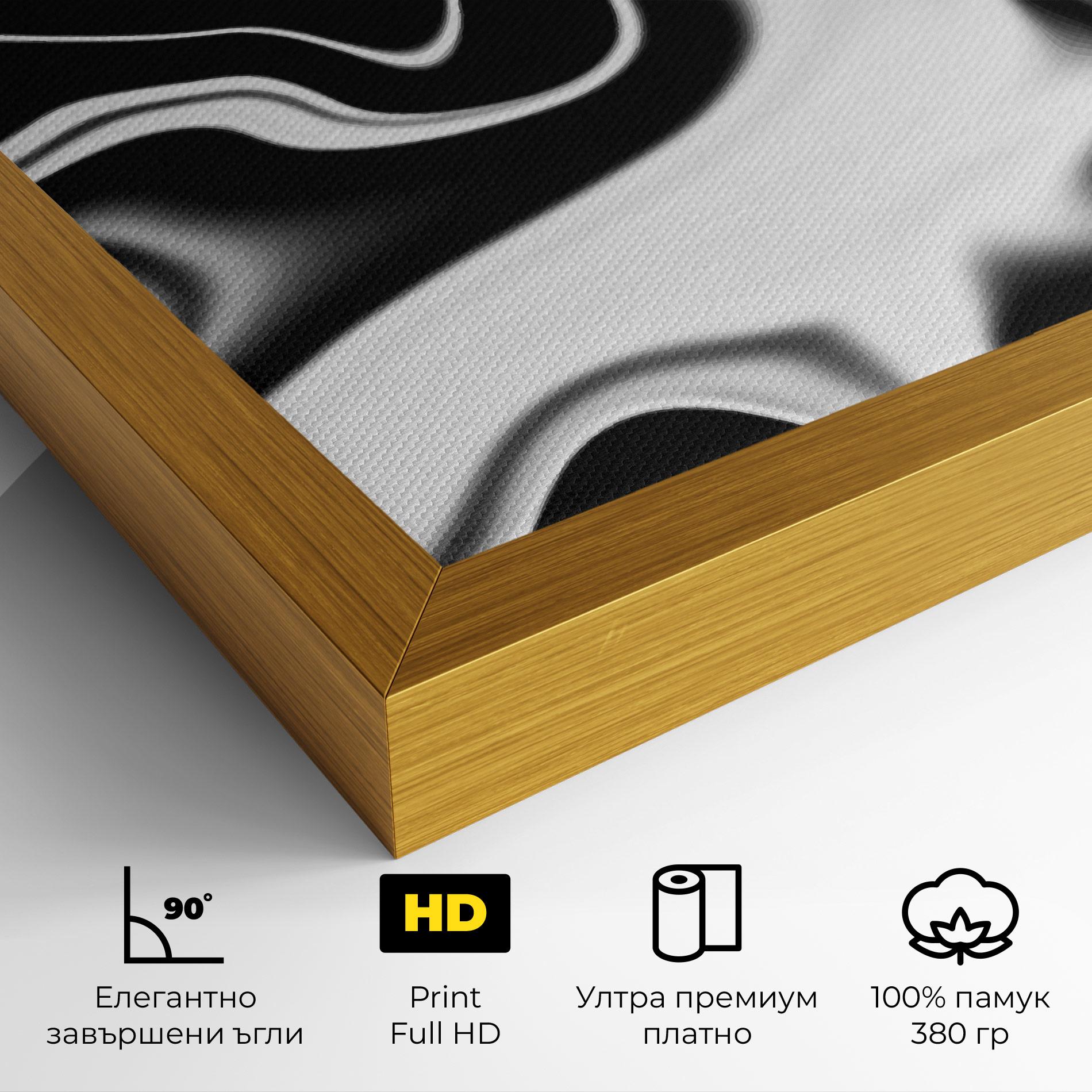 Картина на платно Black Metalic Art mockup 4