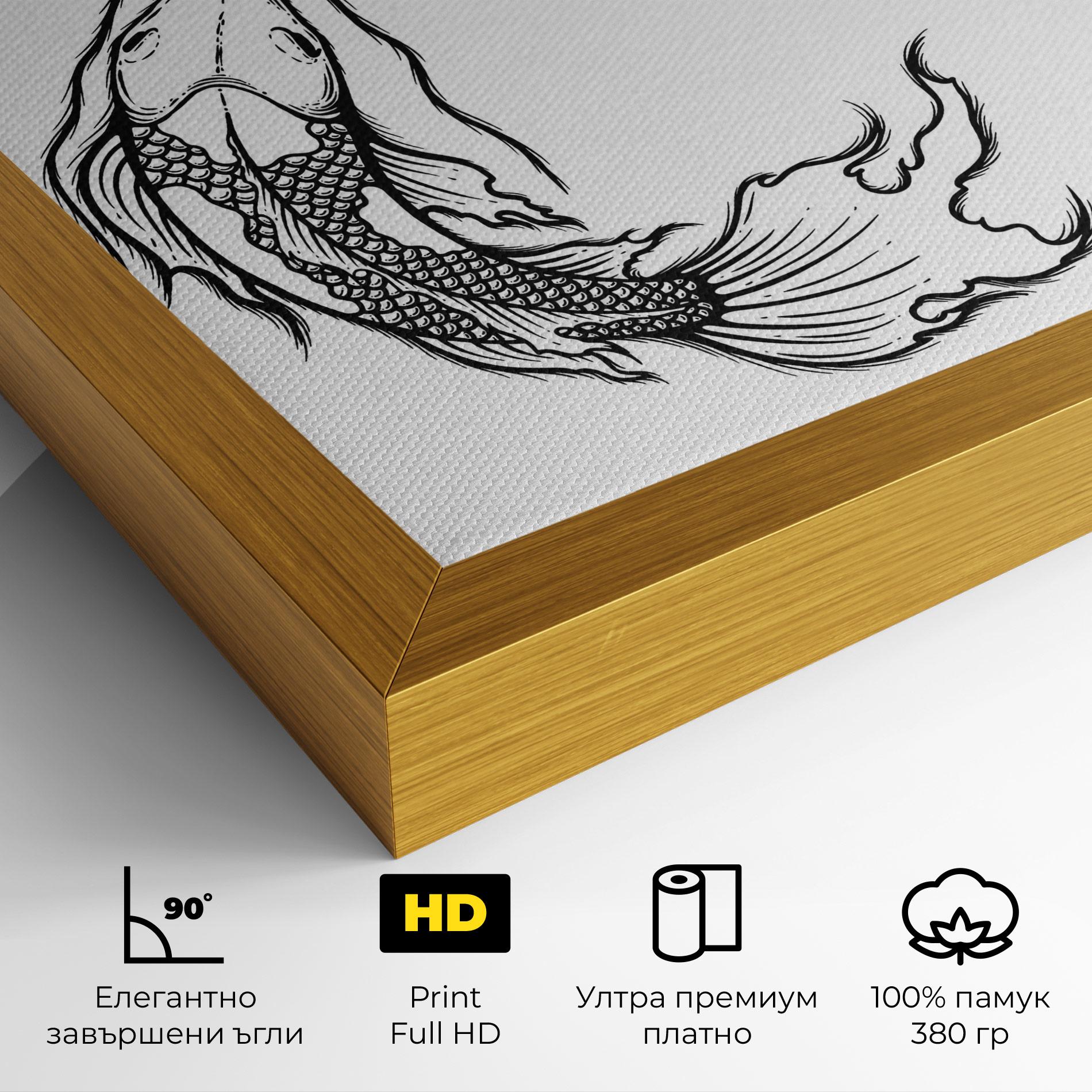 Картина на платно Yin Yang Koi mockup 4