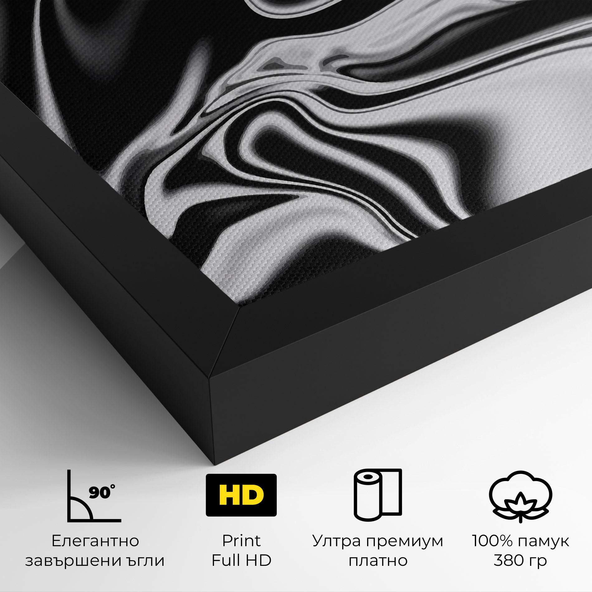Картина на платно Silver Black Art mockup 4