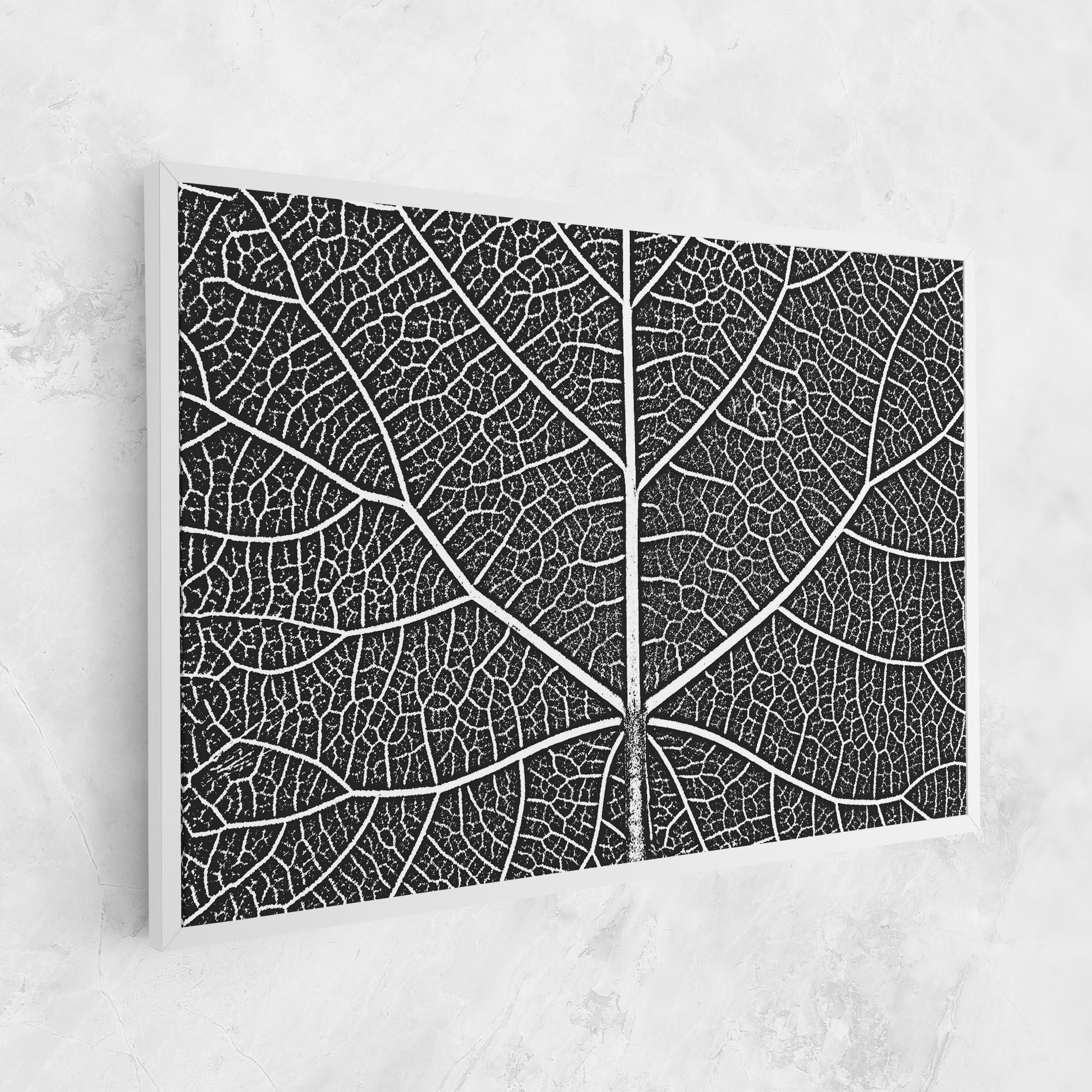 Картина на платно Close Grey Leaf mockup 1