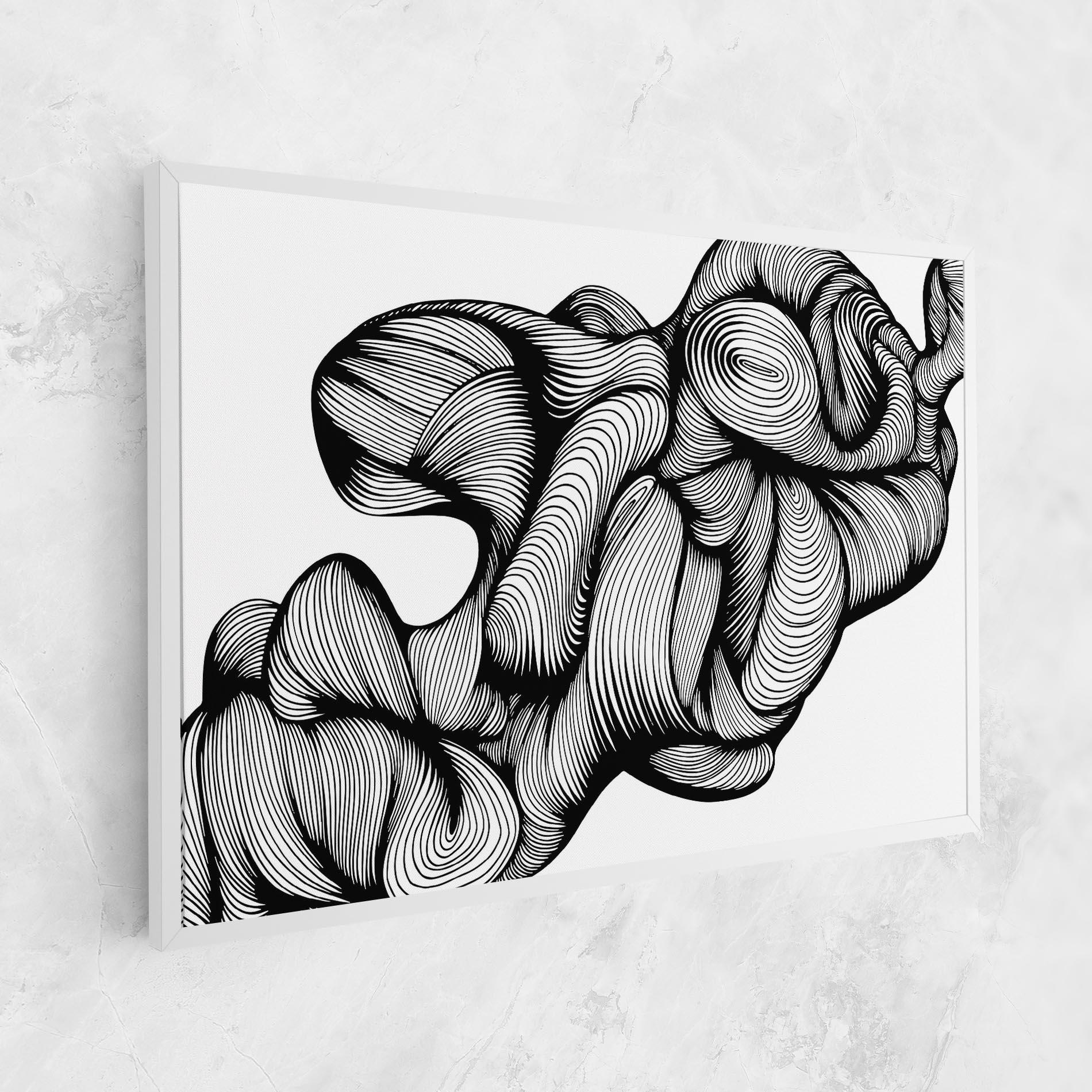 Картина на платно Monochrome Doodle mockup 1