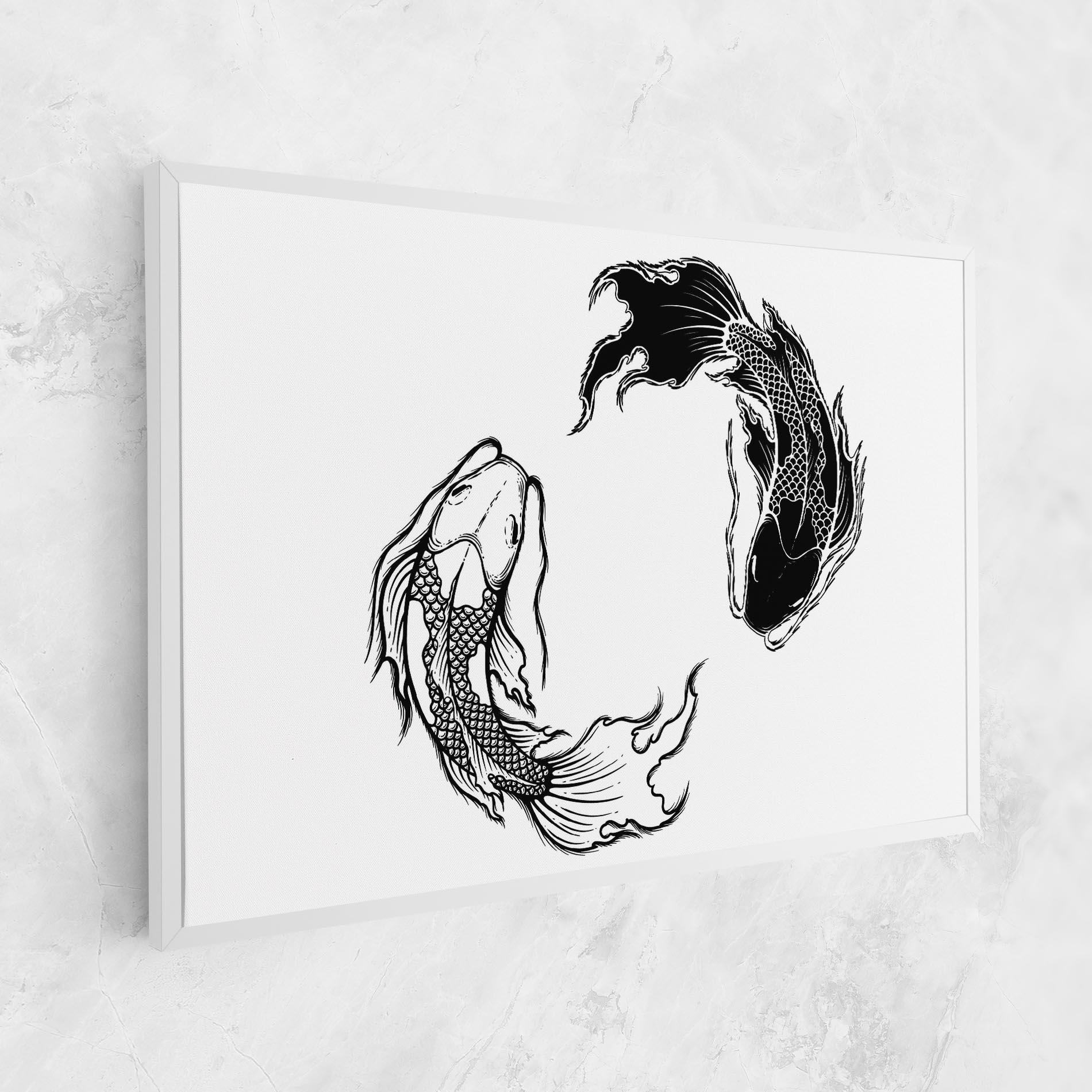 Картина на платно Yin Yang Koi mockup 1