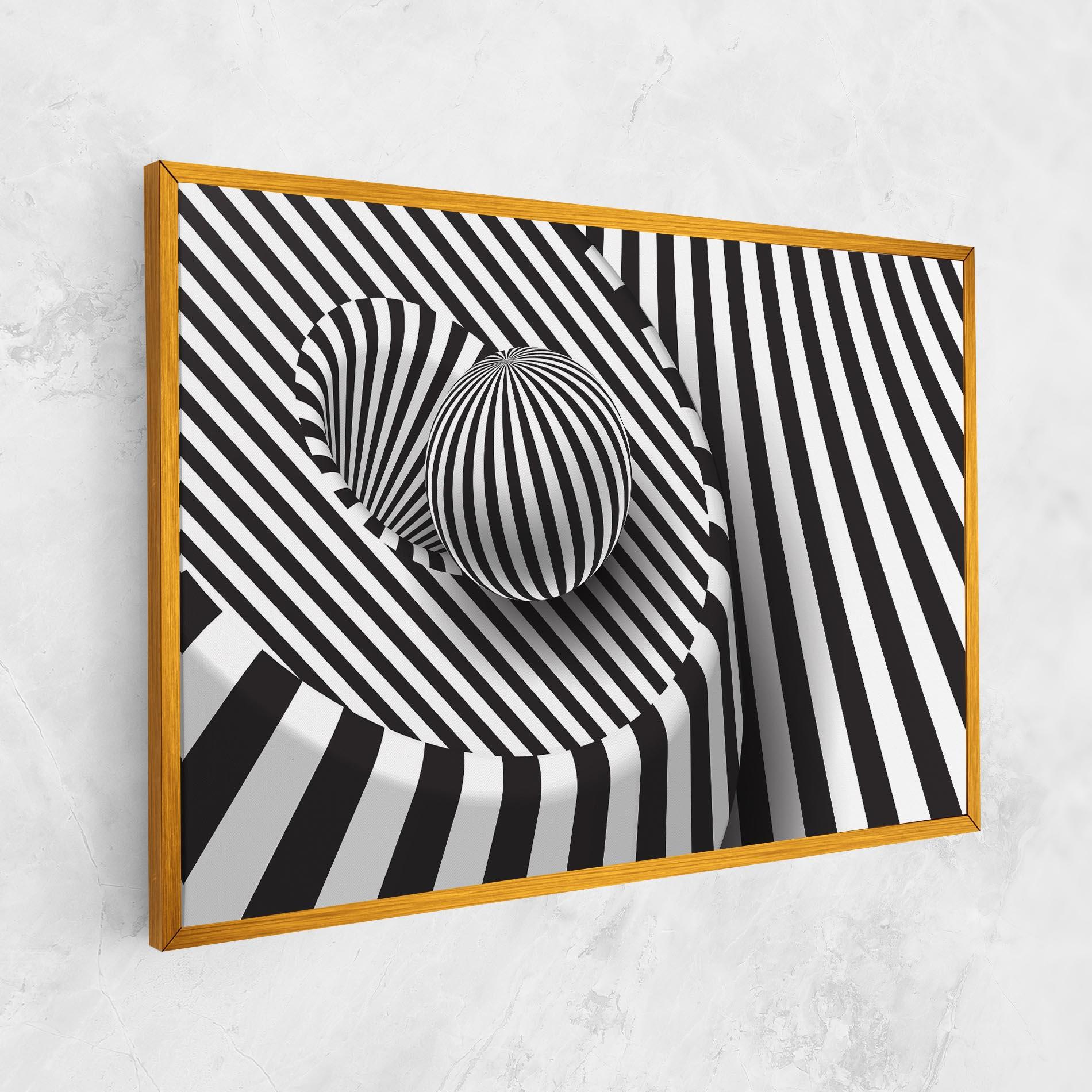 Картина на платно 3d Ball Zebra mockup 1