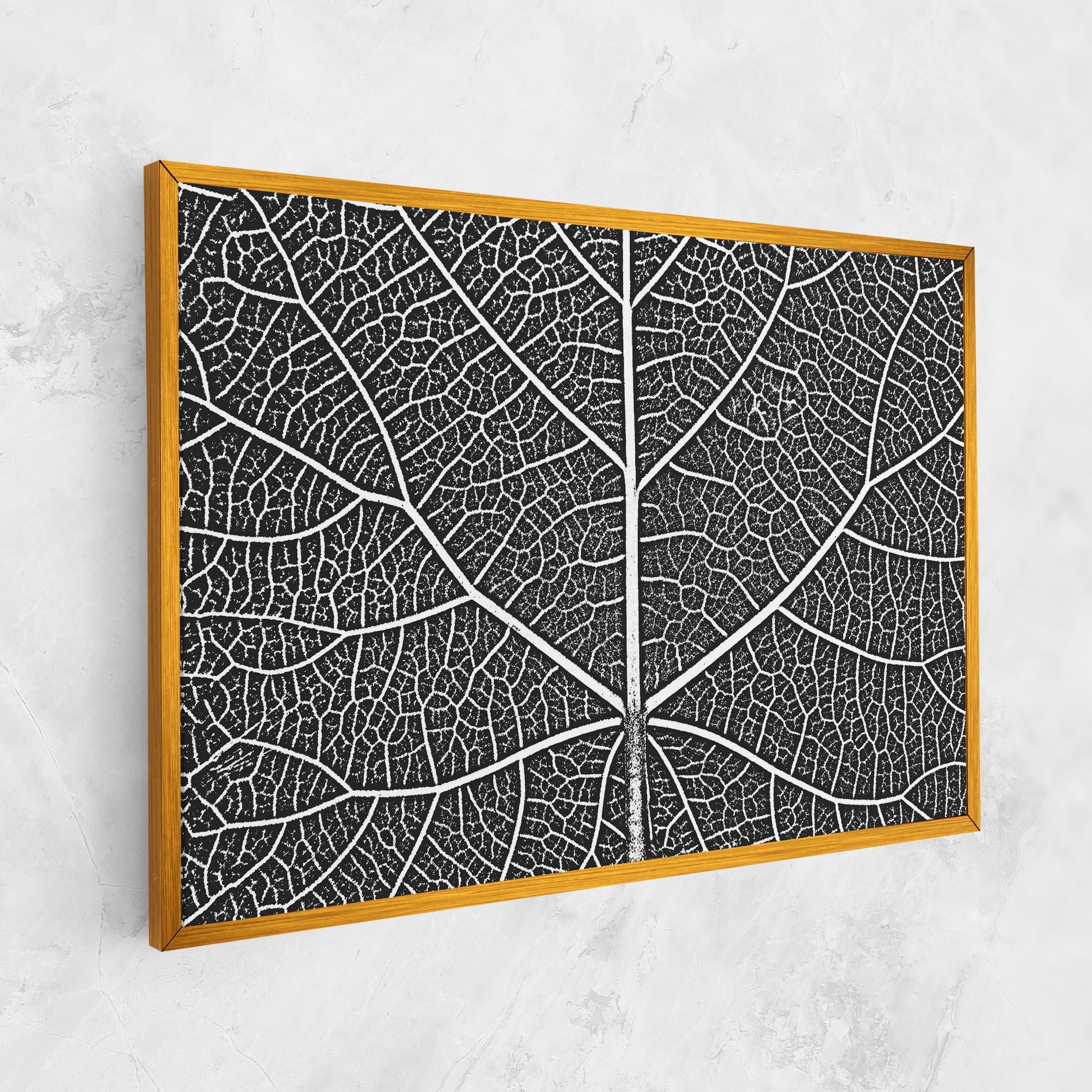 Картина на платно Close Grey Leaf mockup 1