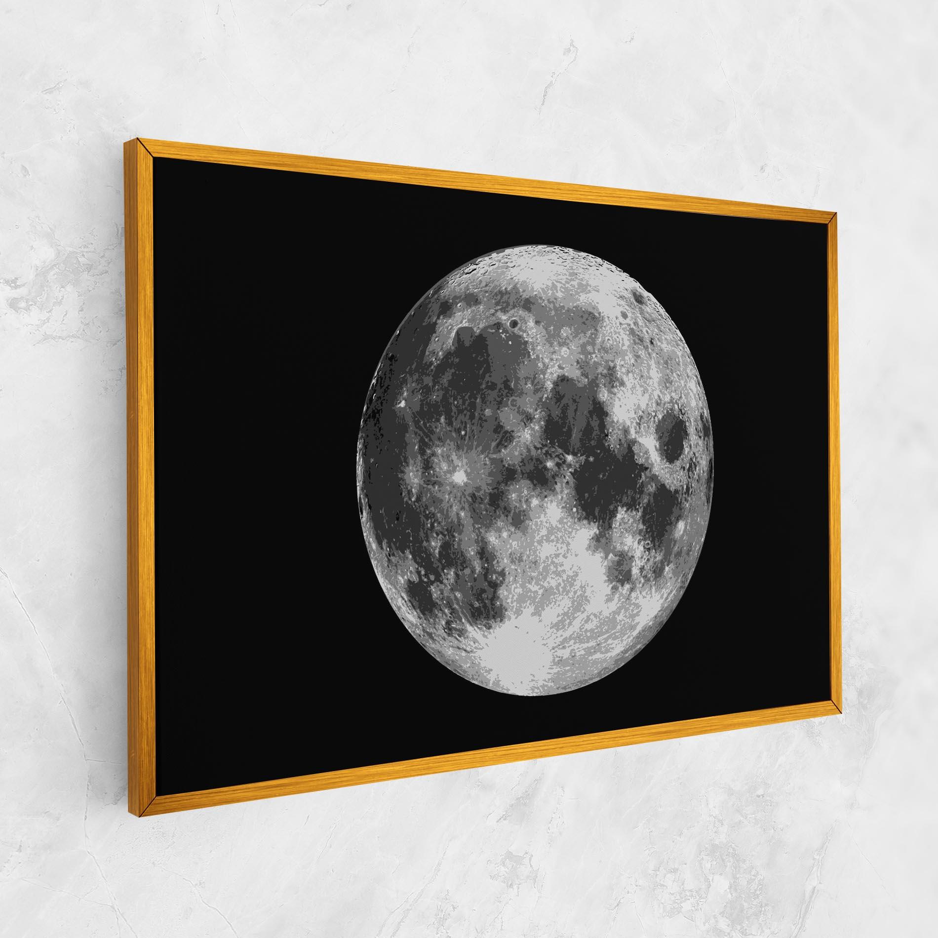 Картина на платно Grey Shiny Moon mockup 1