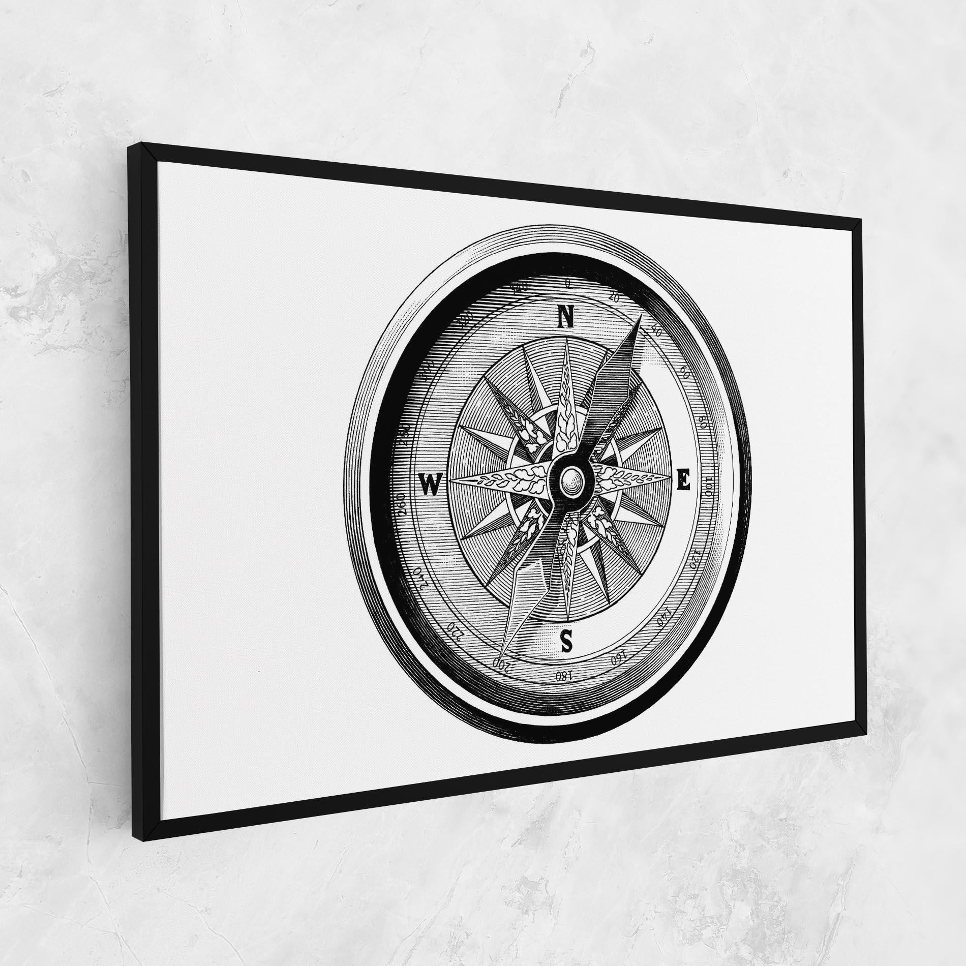 Картина на платно Black Compass mockup 1
