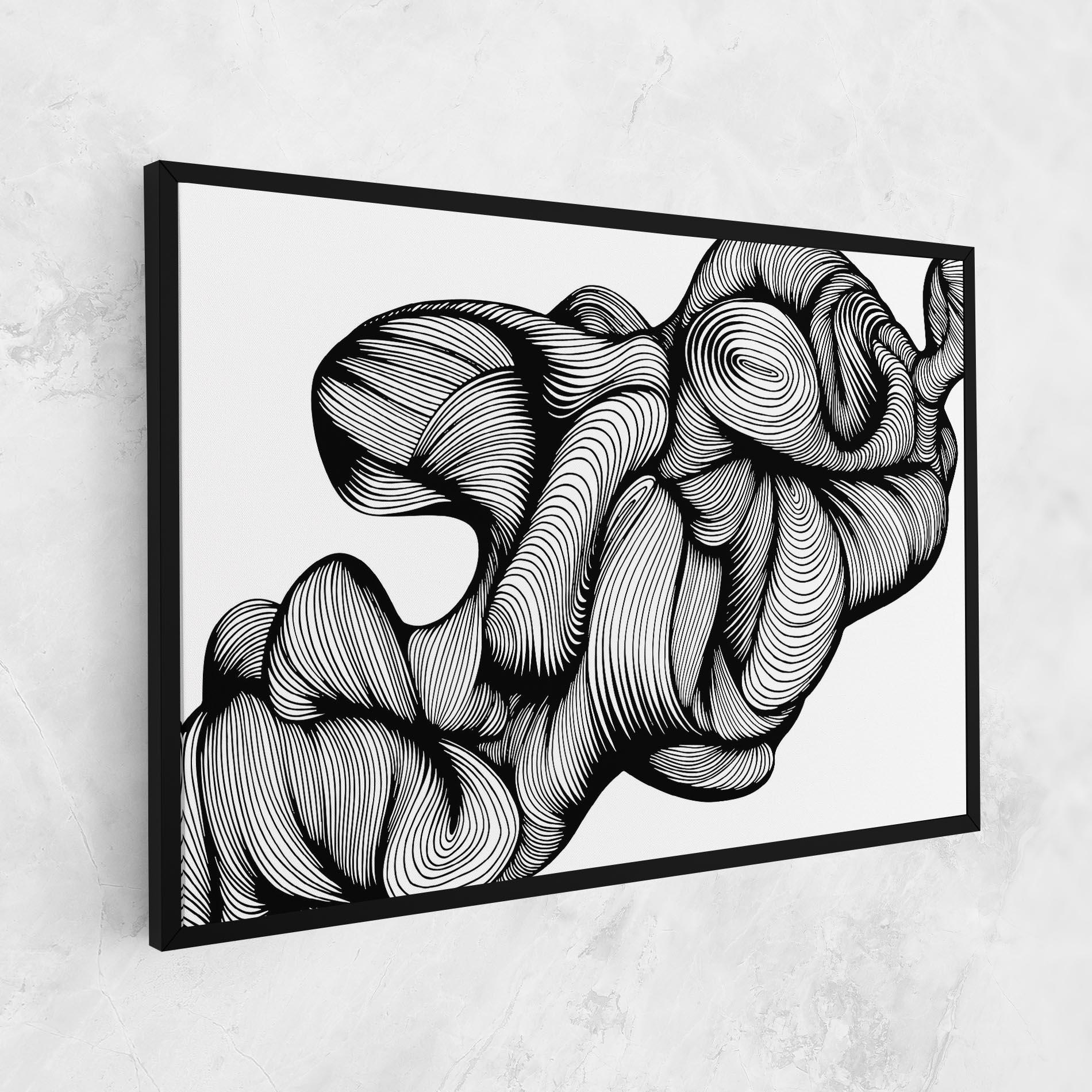 Картина на платно Monochrome Doodle mockup 1