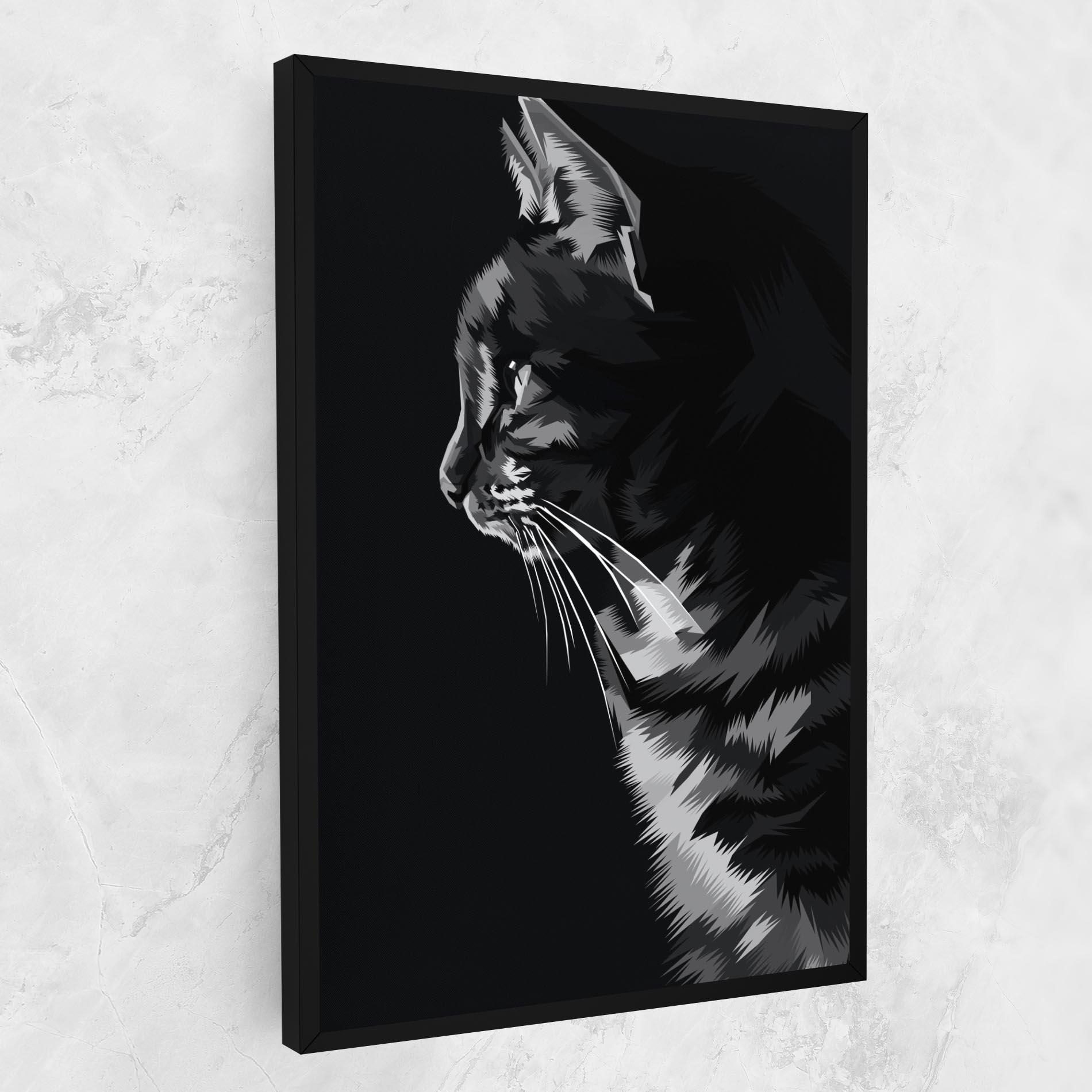 Картина на платно Black Grey Cat mockup 1