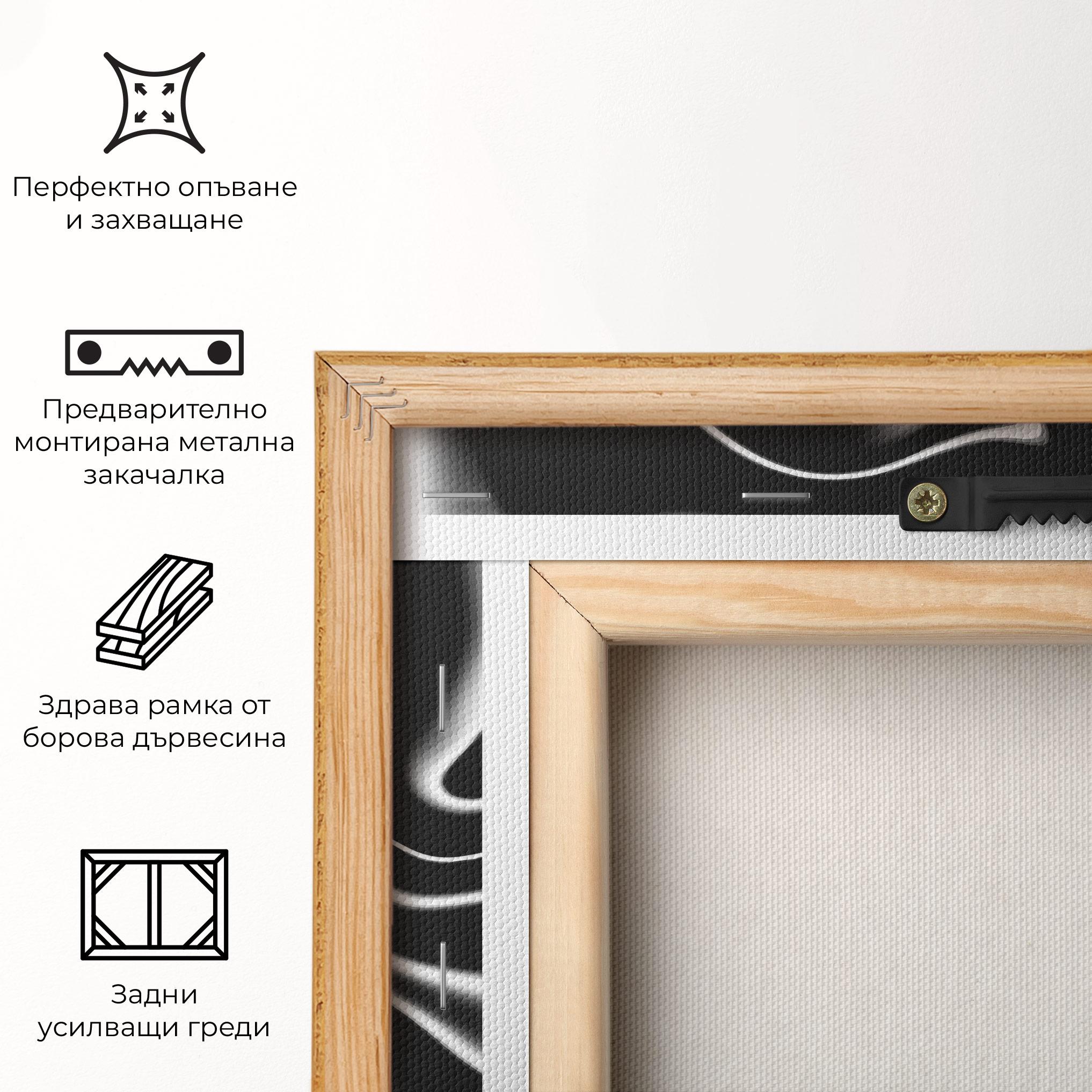 Картина на платно Black Metalic Art mockup 5