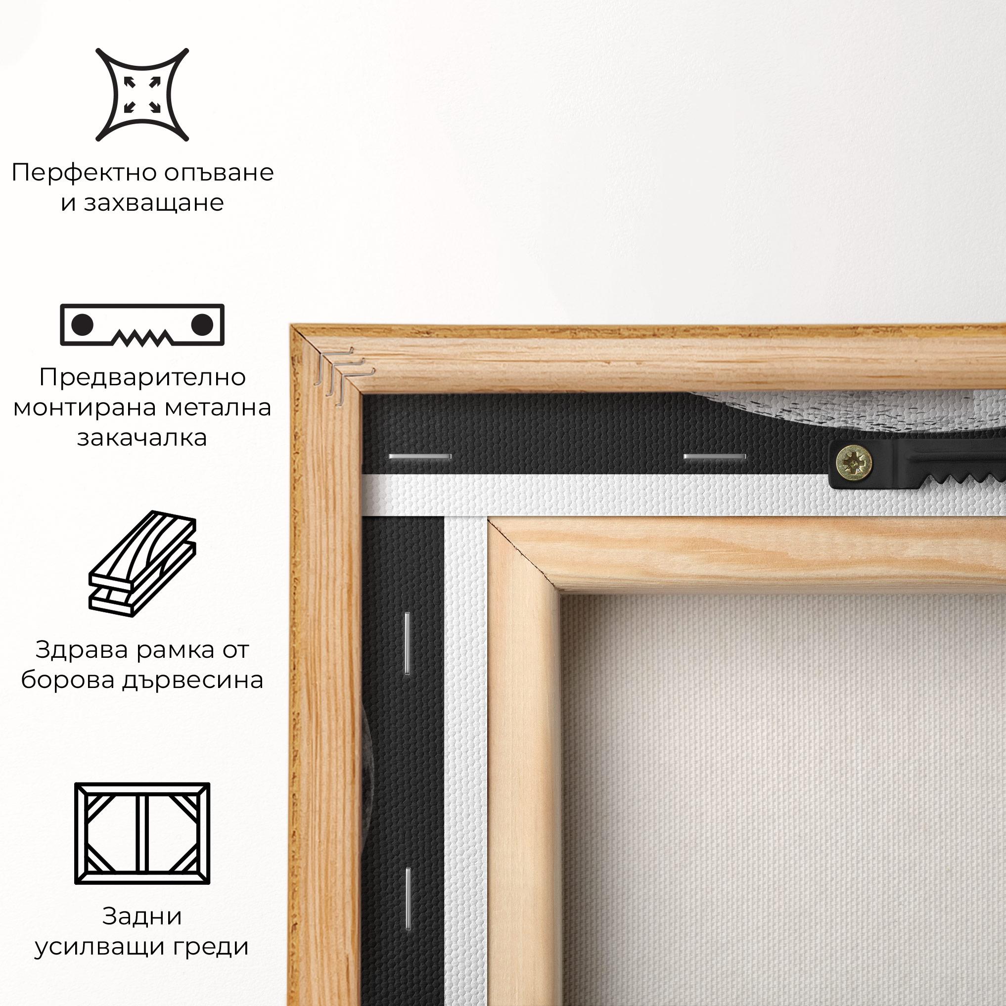 Картина на платно Grey Shiny Moon mockup 5