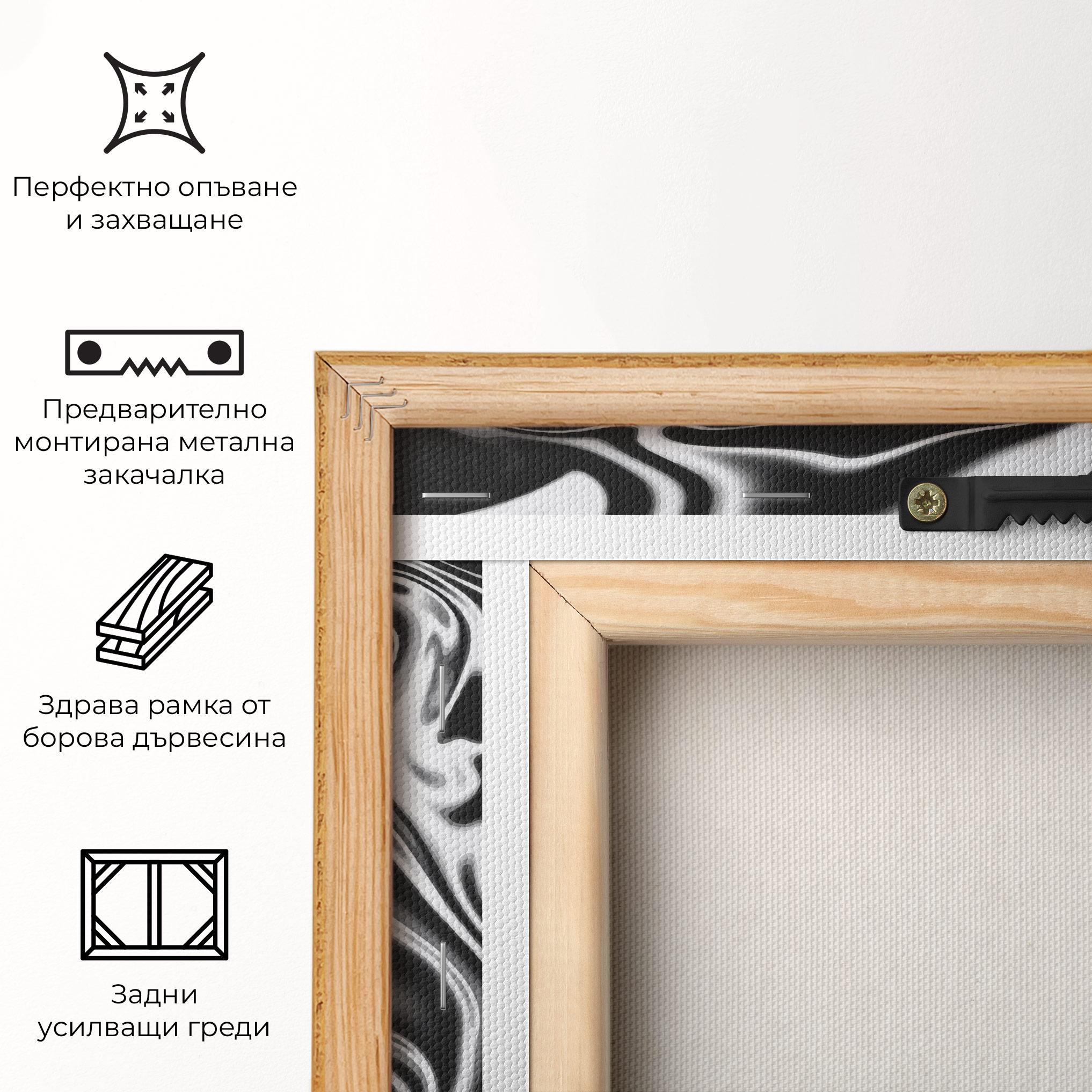 Картина на платно Silver Black Art mockup 5