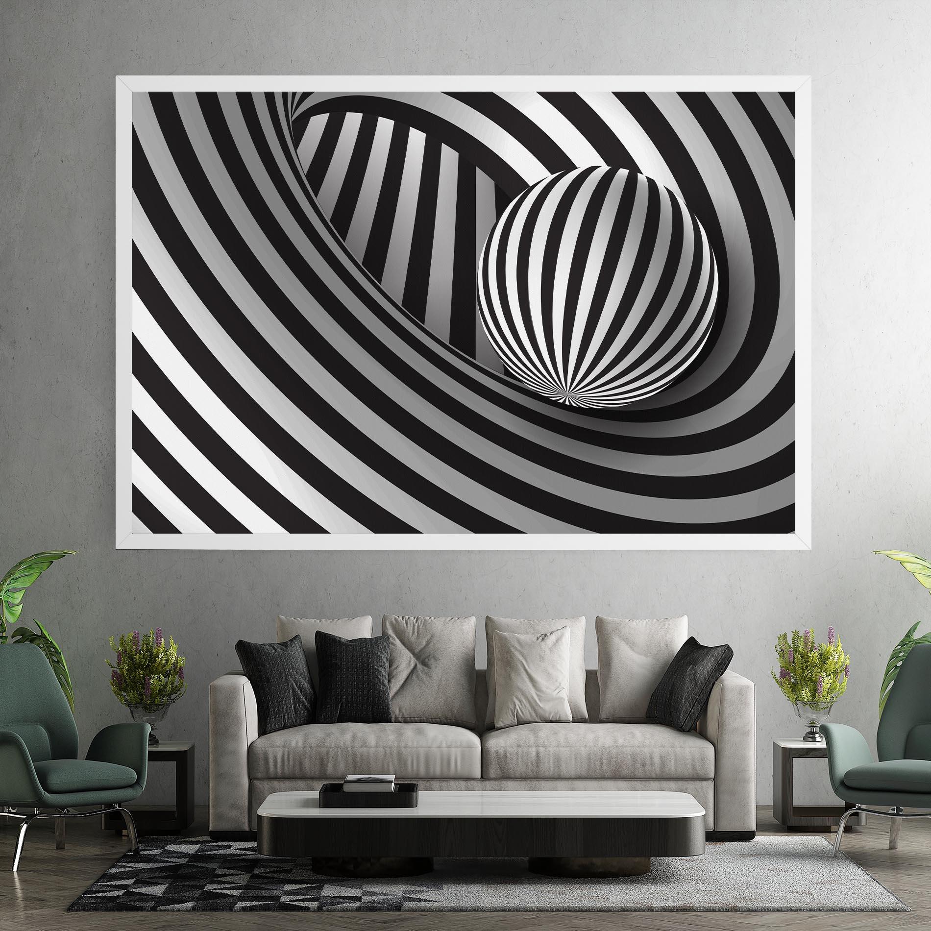 Картина на платно 3d Zebra Ball mockup 7