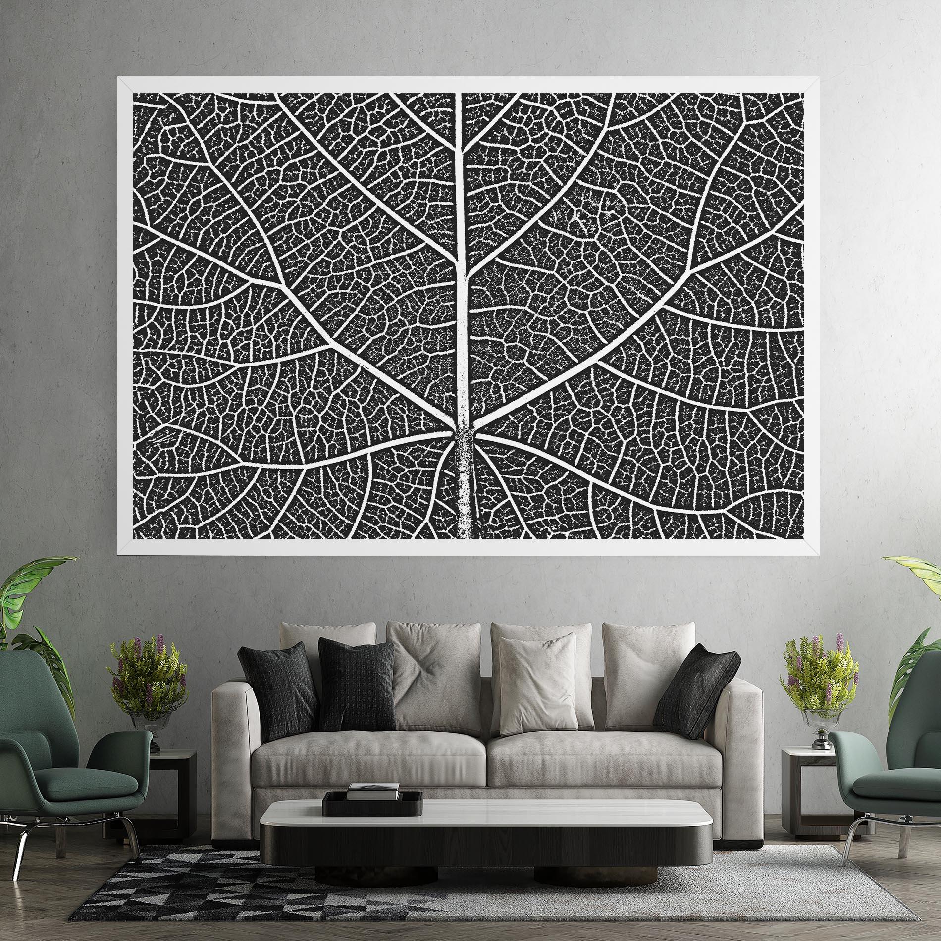 Картина на платно Close Grey Leaf mockup 7