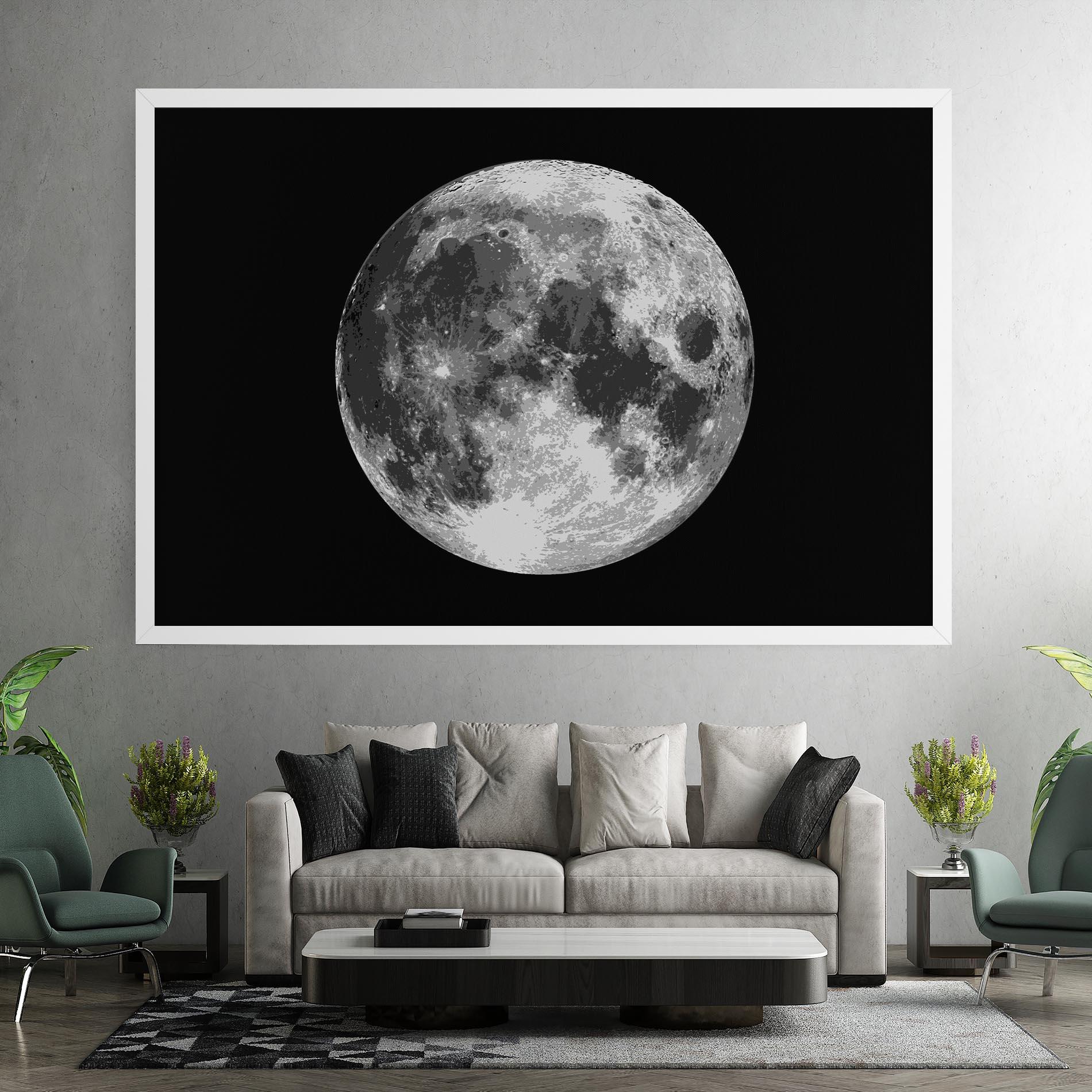 Картина на платно Grey Shiny Moon mockup 7