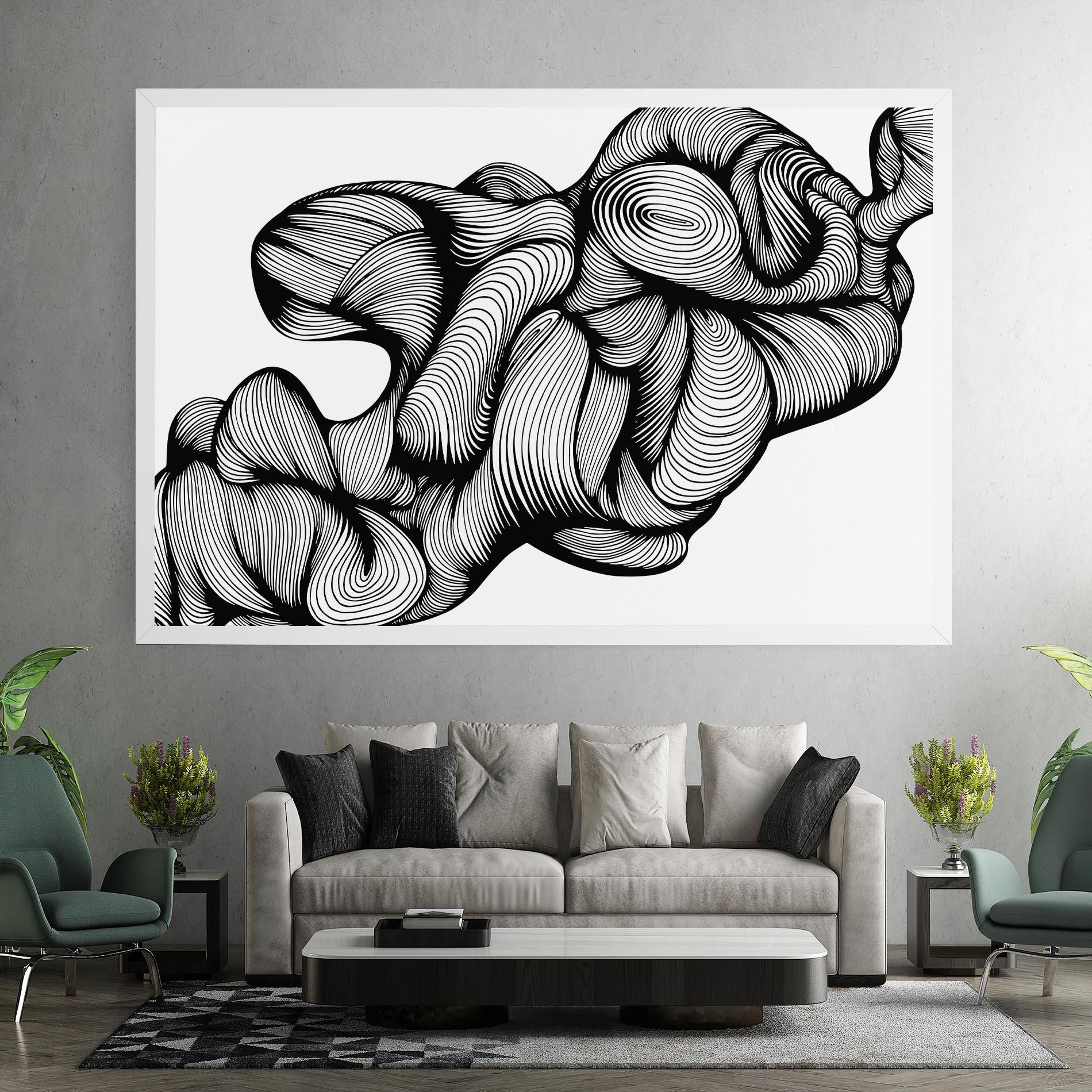 Картина на платно Monochrome Doodle mockup 7