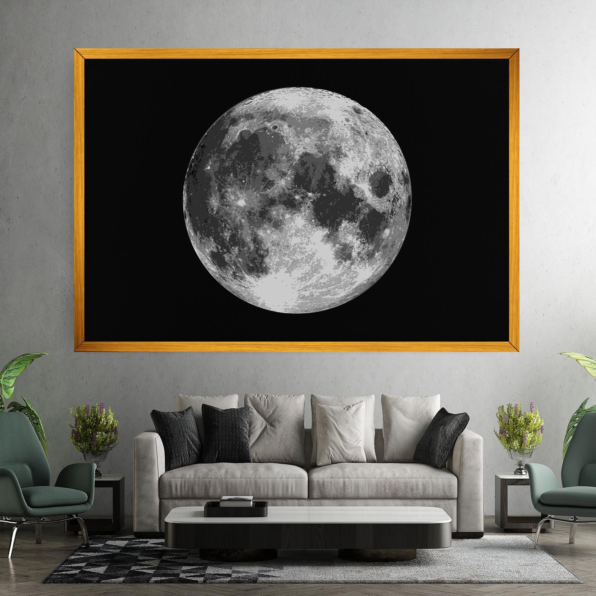 Картина на платно Grey Shiny Moon mockup 7