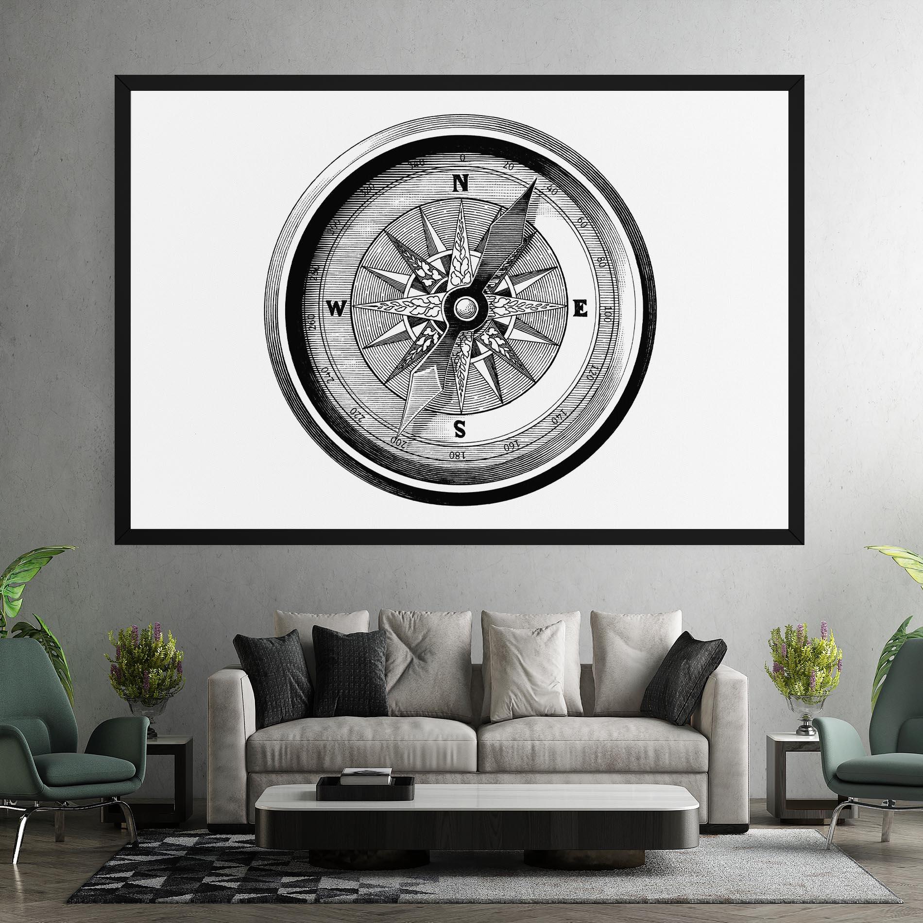 Картина на платно Black Compass mockup 7