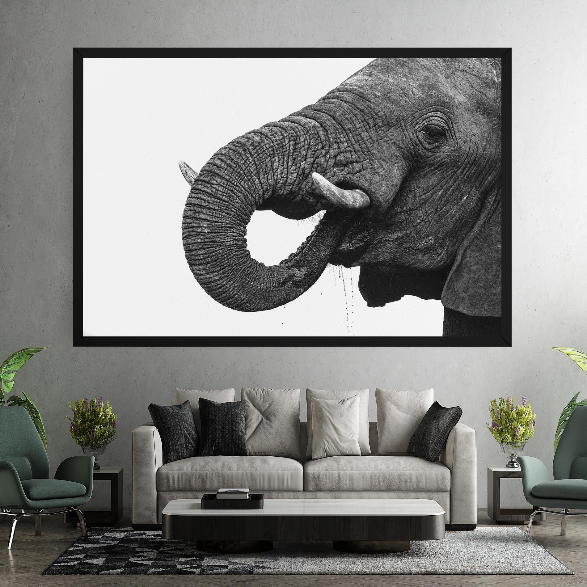 Картина на платно Elephant Drinking mockup 7