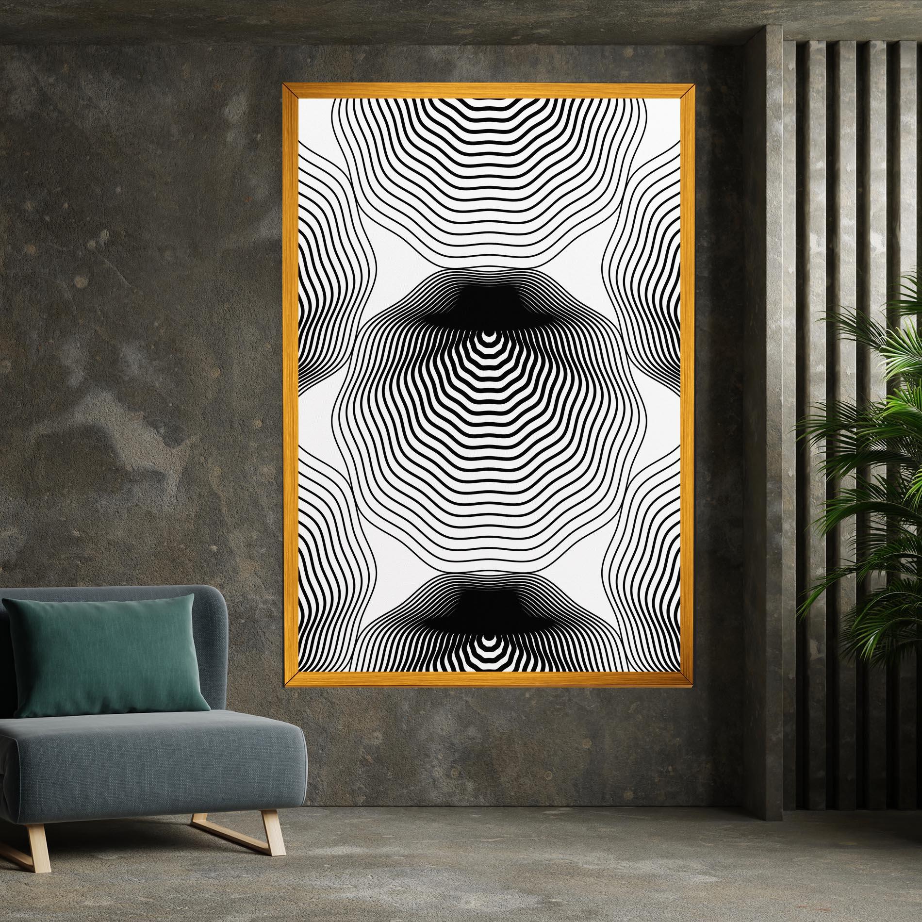 Картина на платно Black Line Art mockup 7