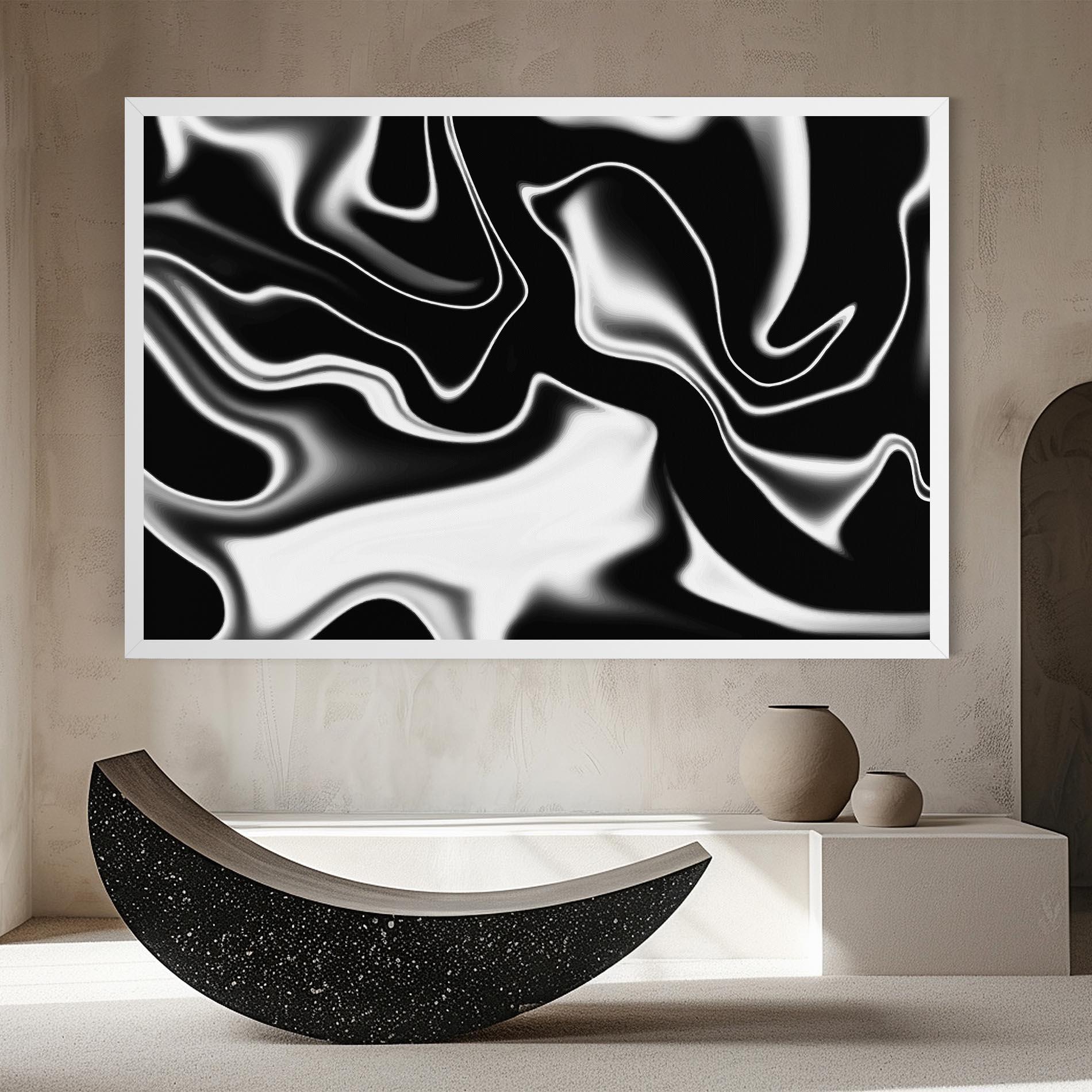 Картина на платно Black Metalic Art mockup 8