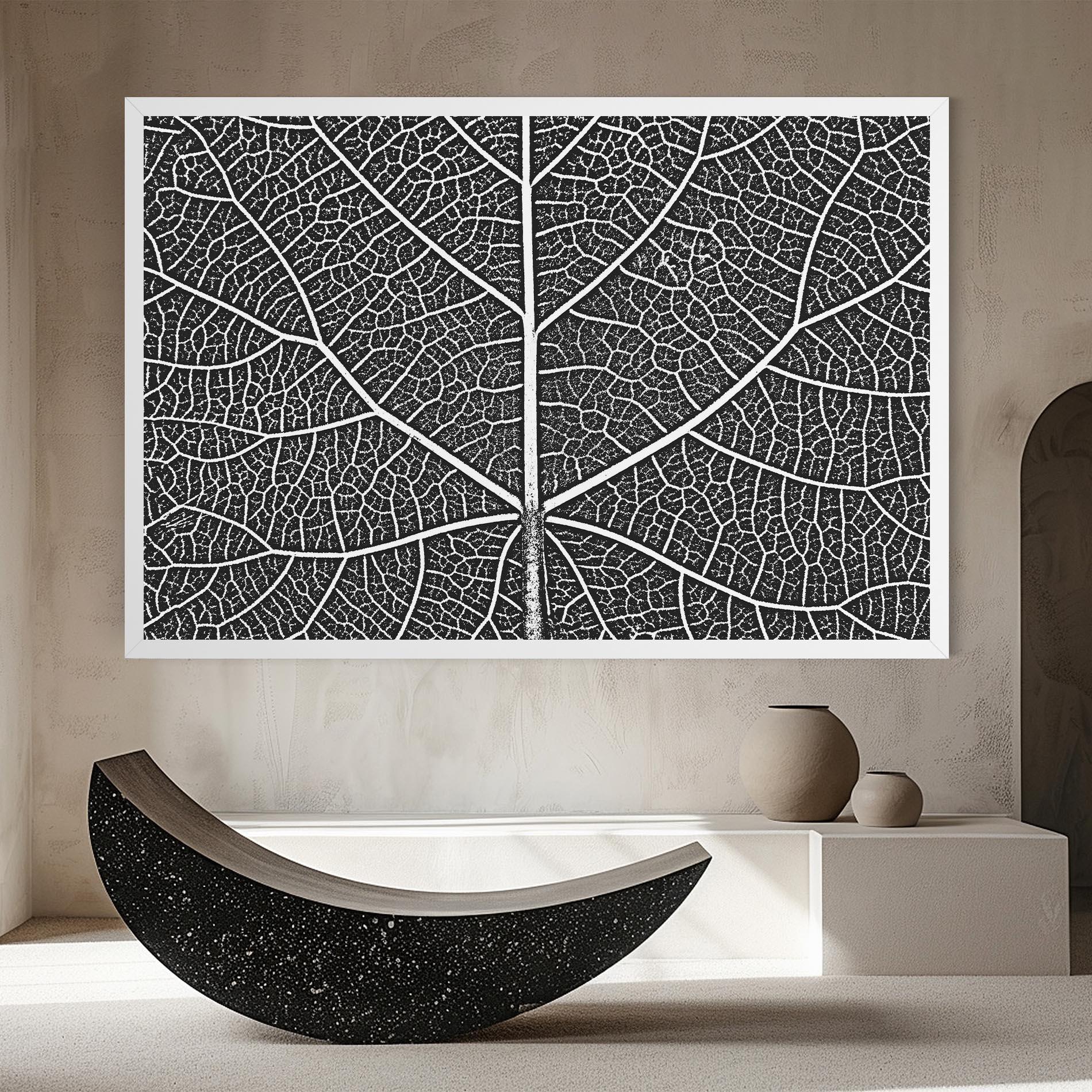 Картина на платно Close Grey Leaf mockup 8