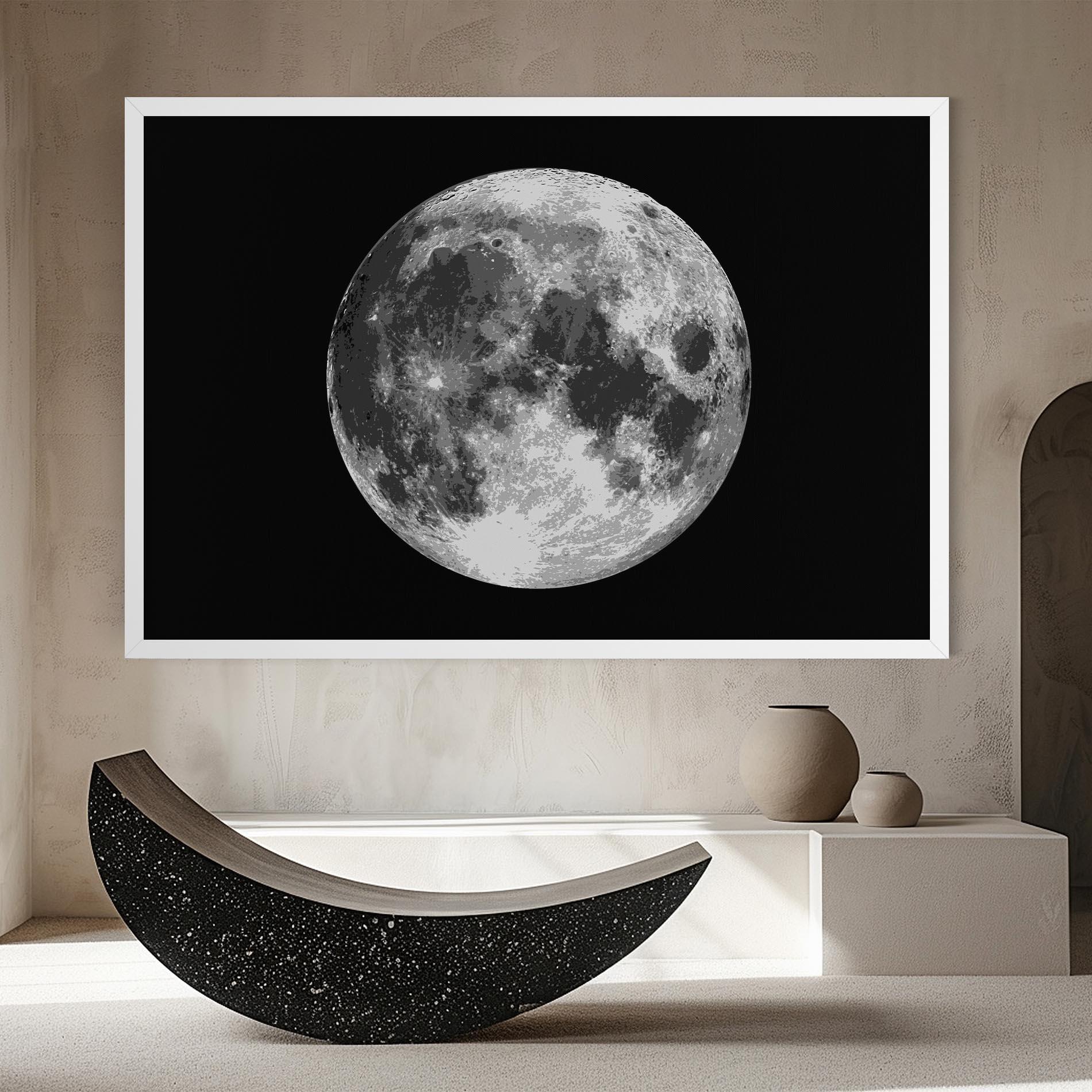 Картина на платно Grey Shiny Moon mockup 8