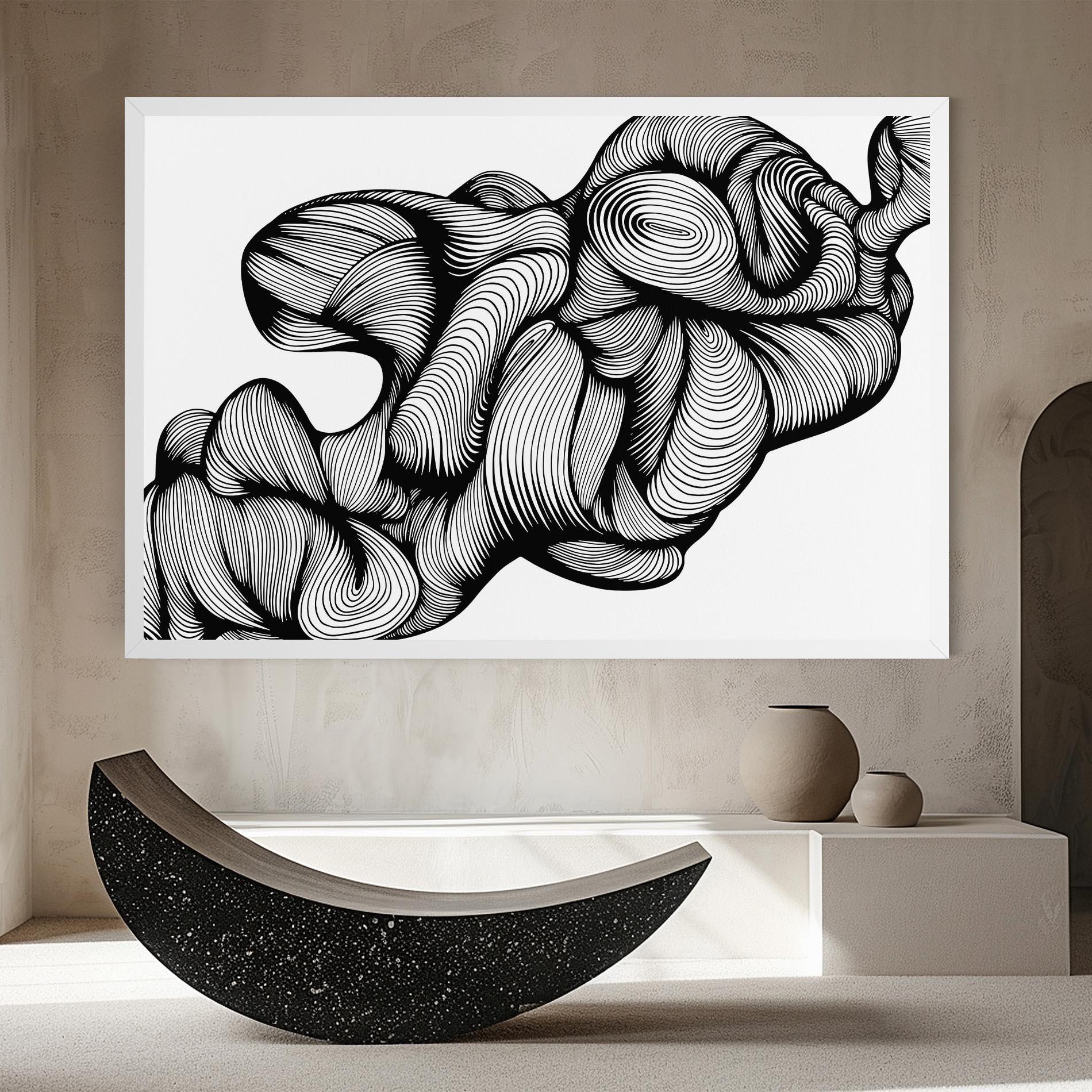 Картина на платно Monochrome Doodle mockup 8