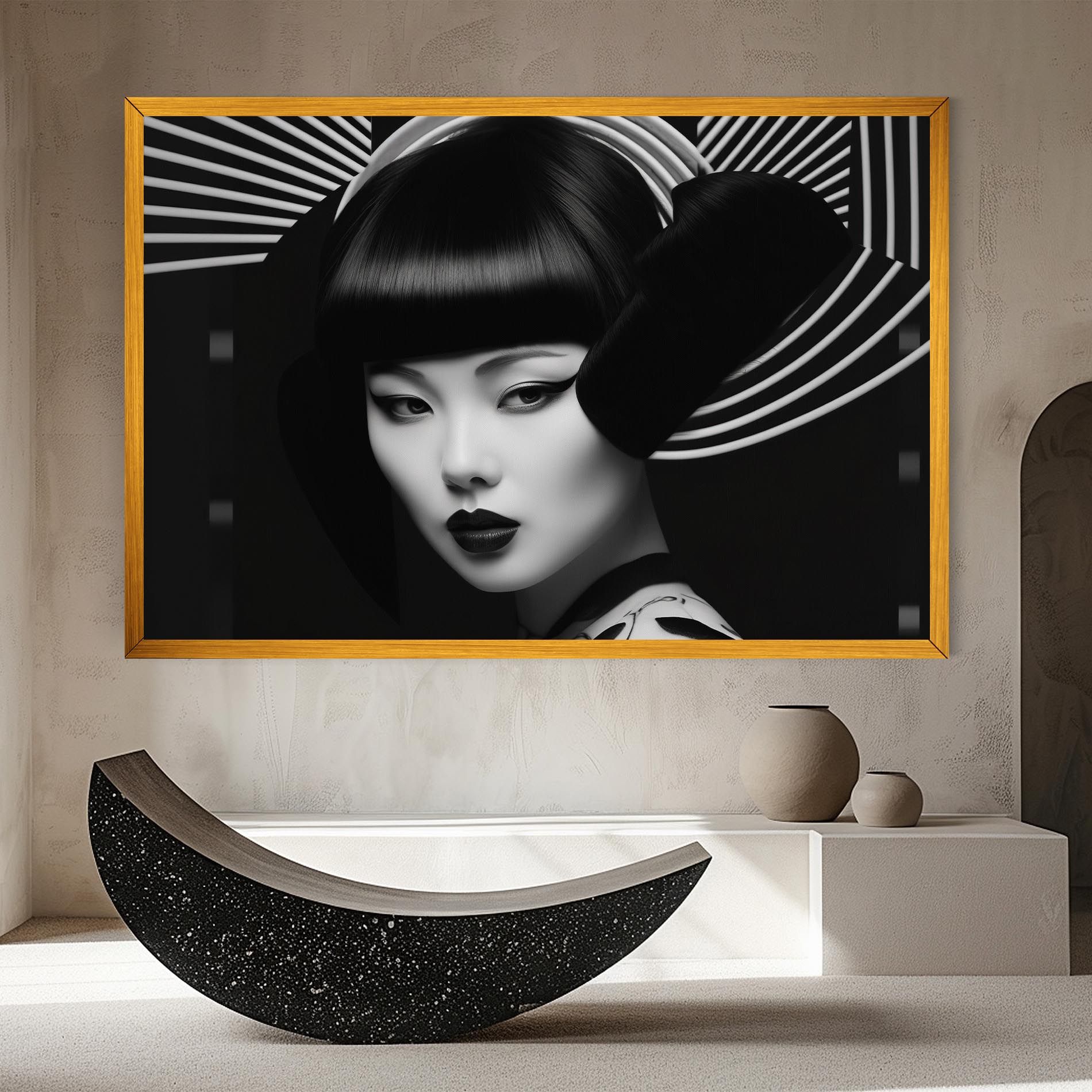 Abstract Asian Woman mockup 8