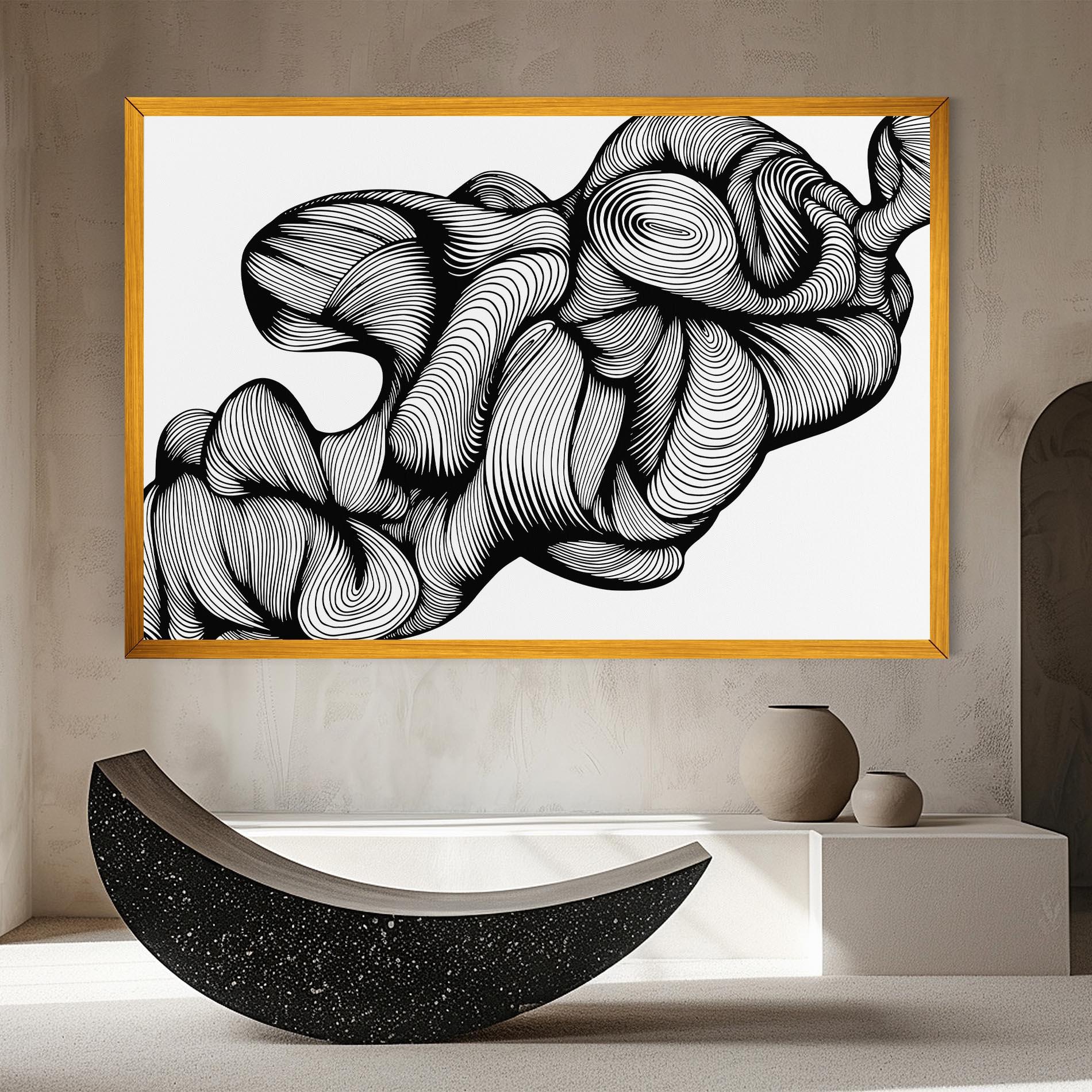 Картина на платно Monochrome Doodle mockup 8