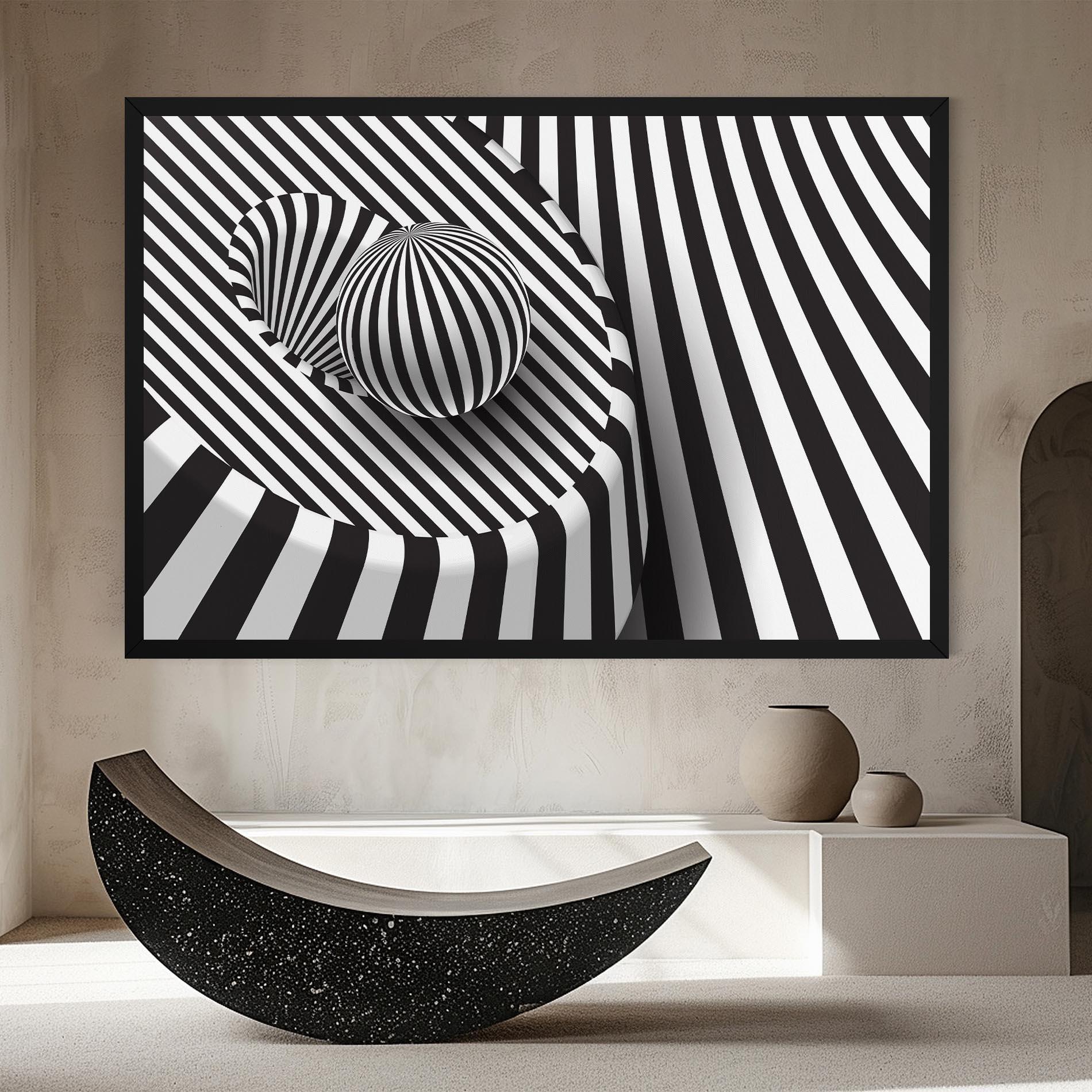 Картина на платно 3d Ball Zebra mockup 8