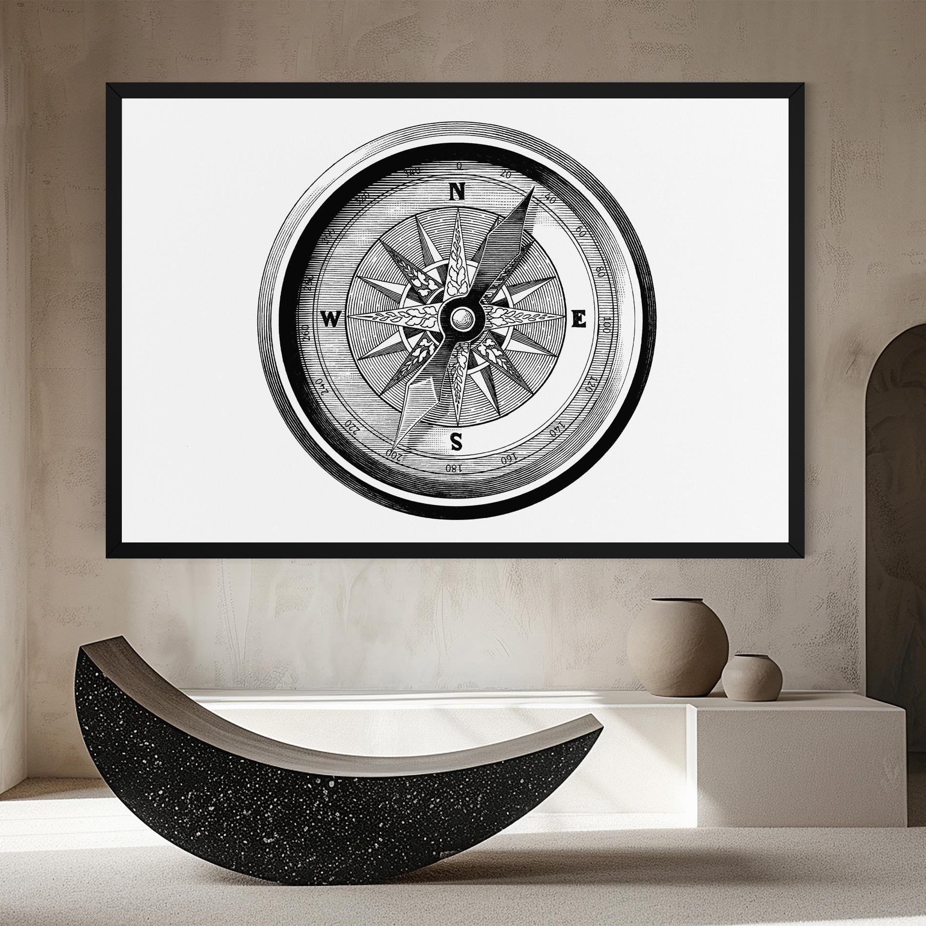 Картина на платно Black Compass mockup 8