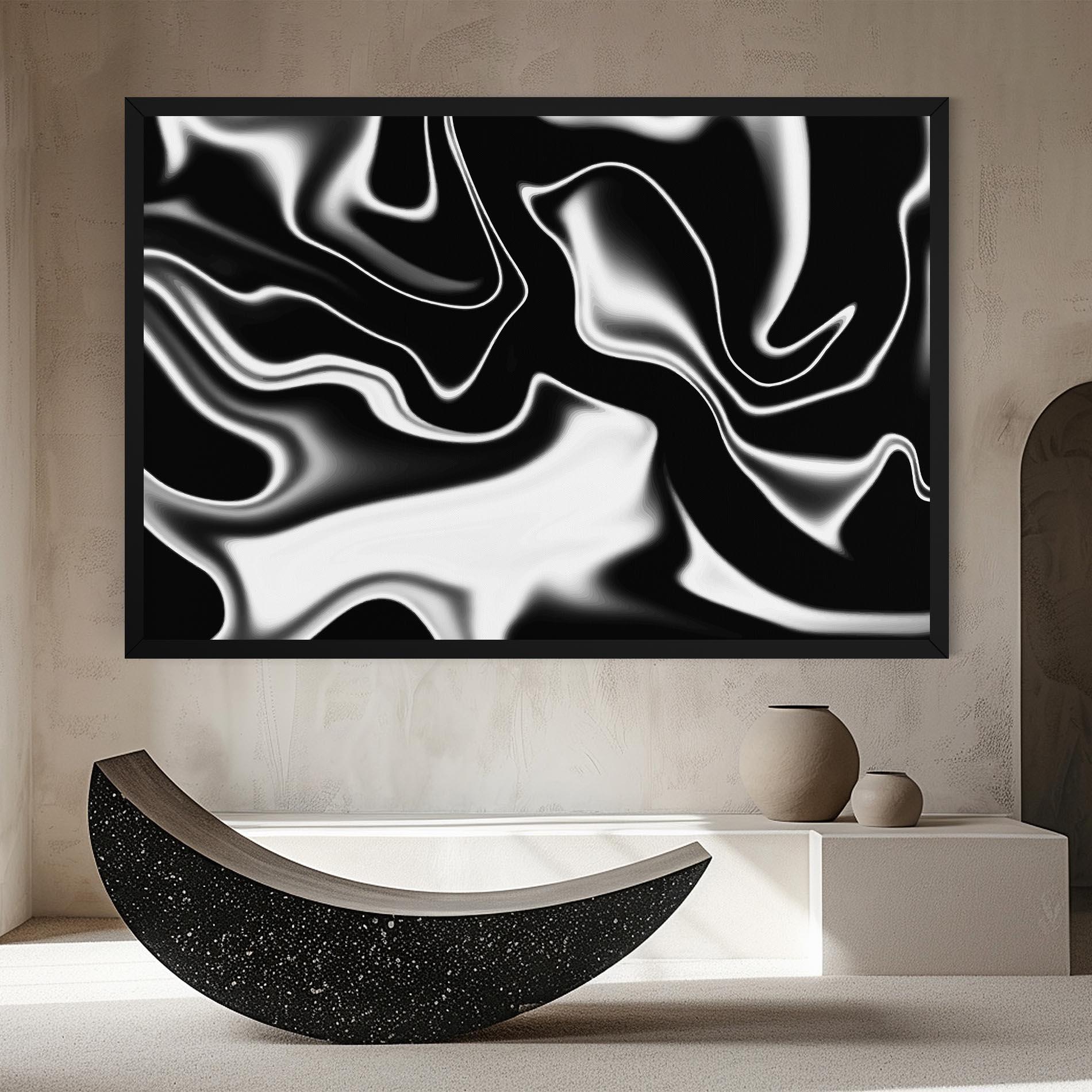 Картина на платно Black Metalic Art mockup 8