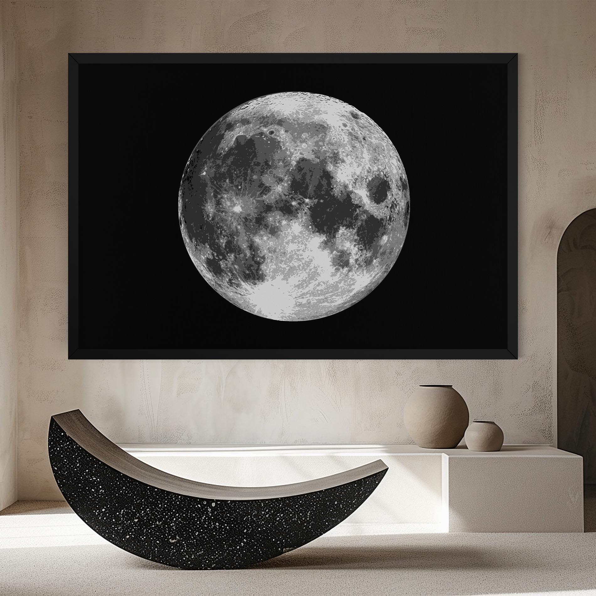 Картина на платно Grey Shiny Moon mockup 8