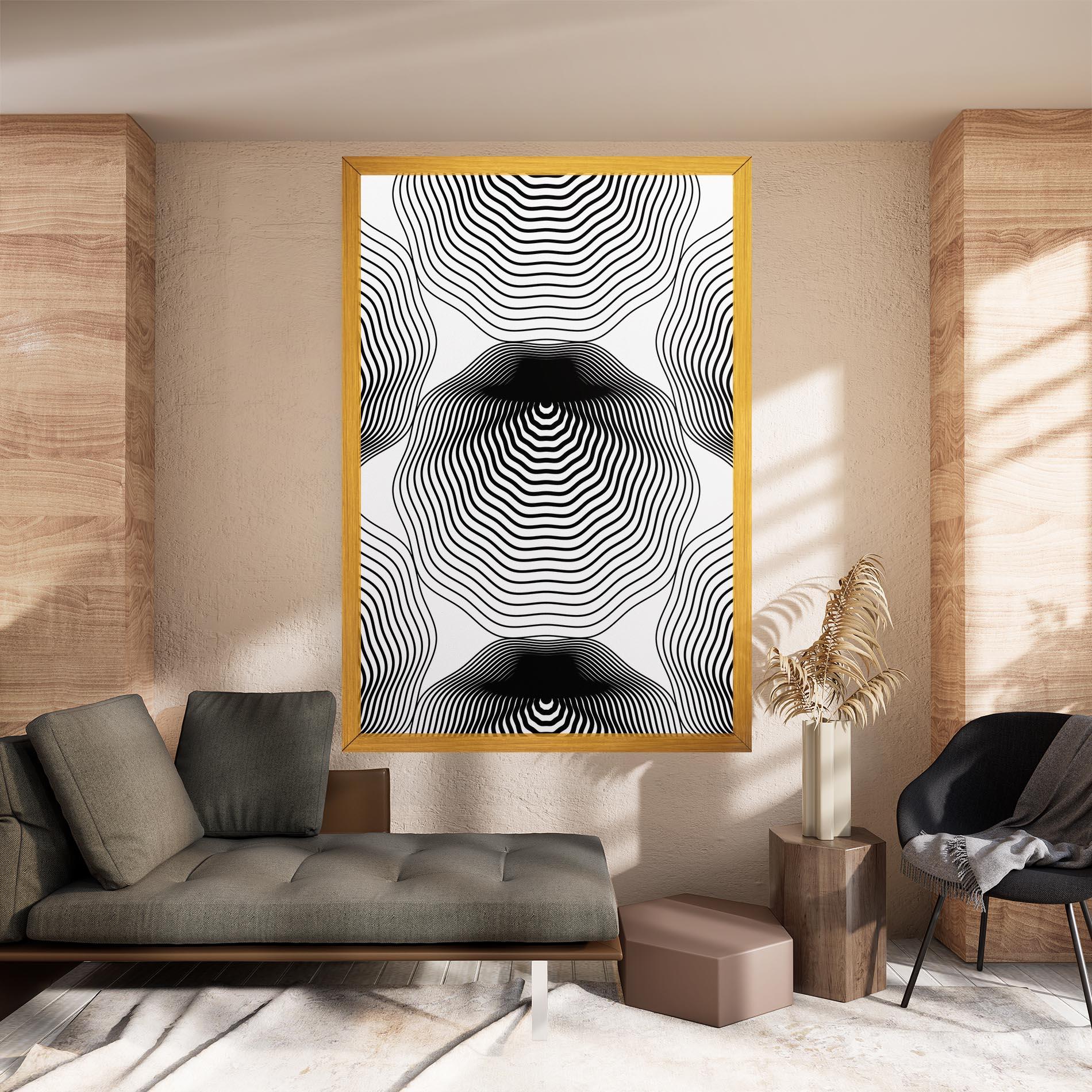 Картина на платно Black Line Art mockup 8