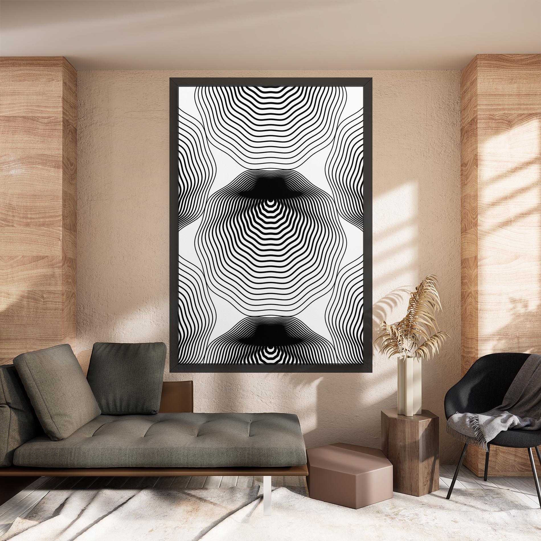 Картина на платно Black Line Art mockup 8