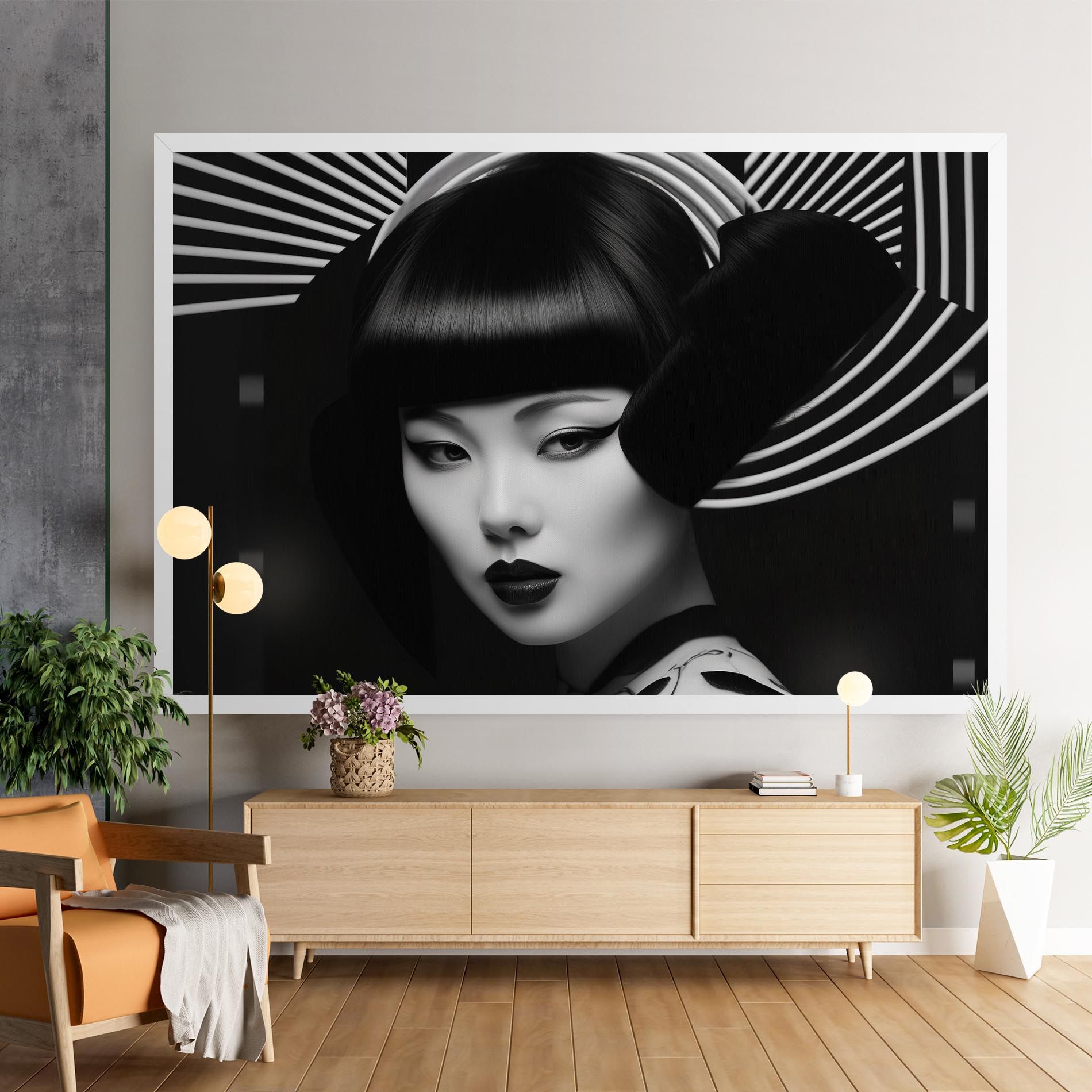 Abstract Asian Woman mockup 9