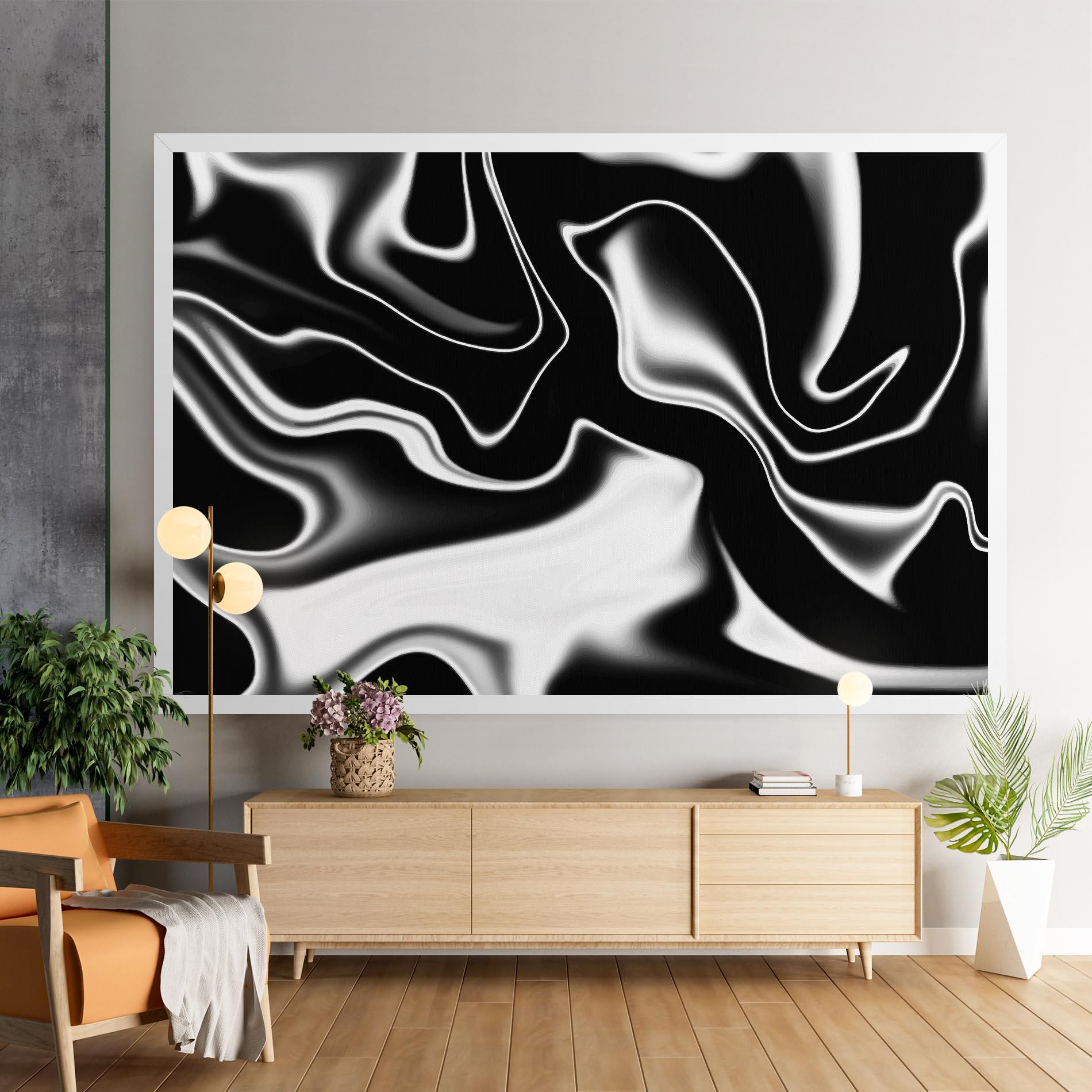 Картина на платно Black Metalic Art mockup 9