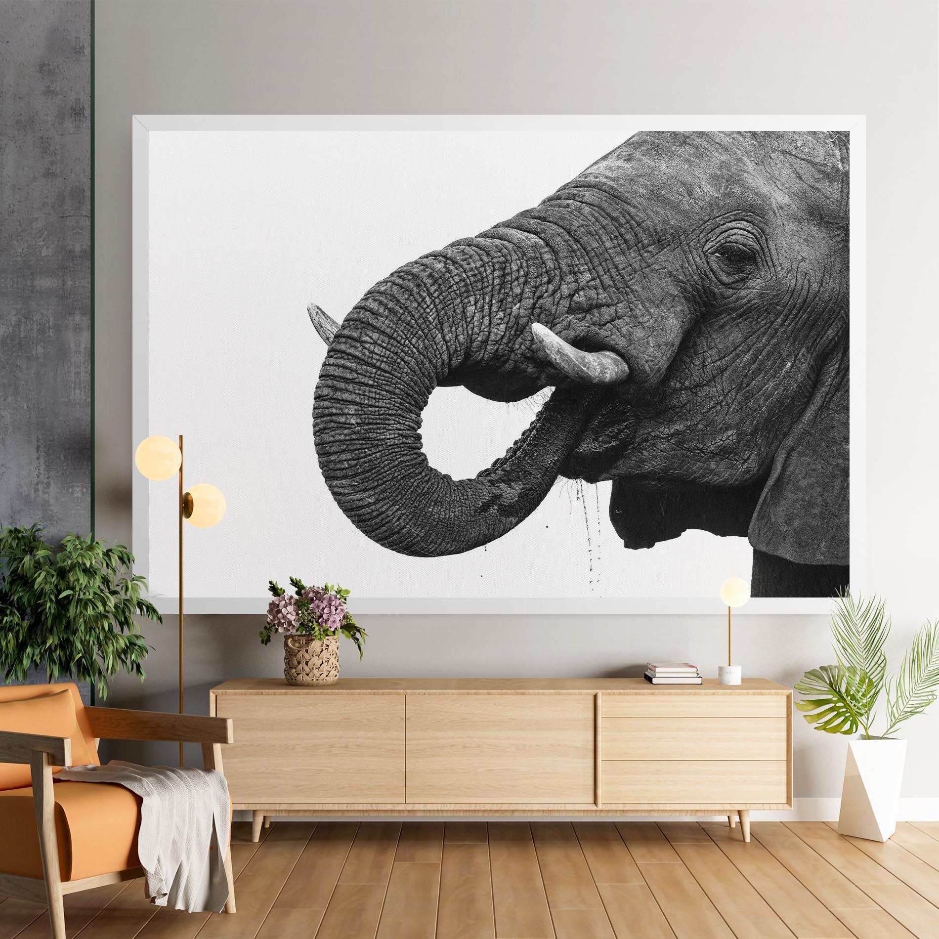 Картина на платно Elephant Drinking mockup 9