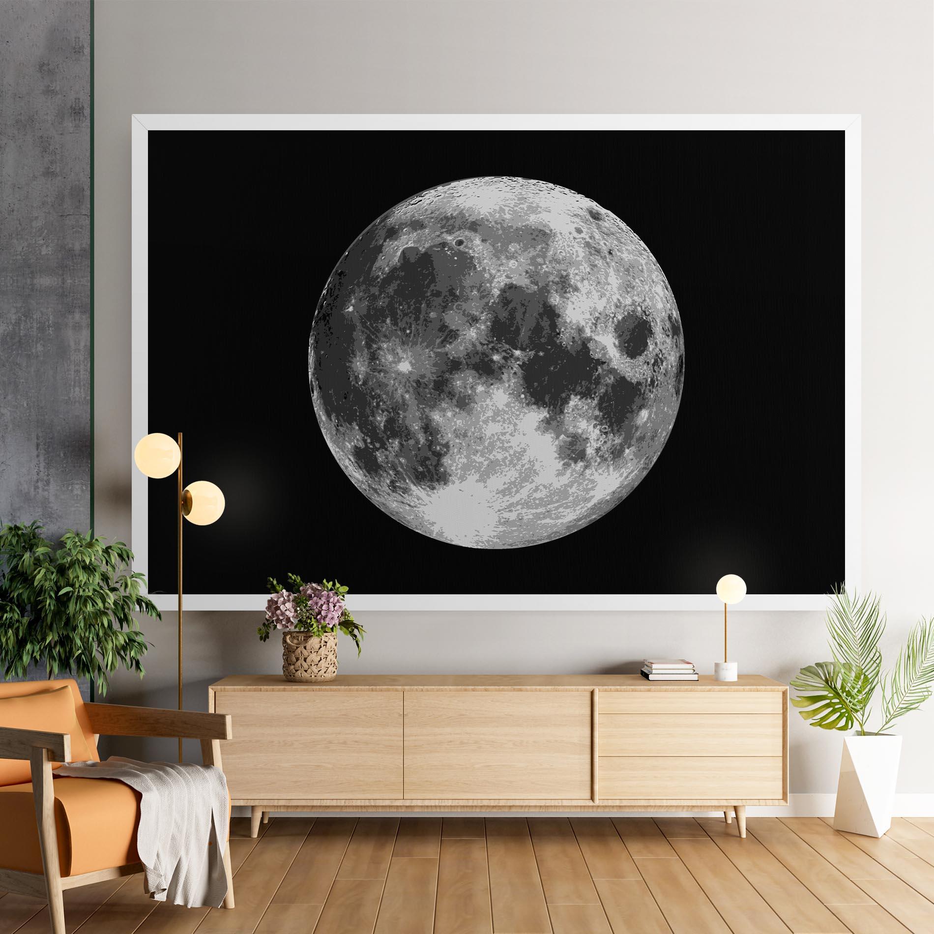Картина на платно Grey Shiny Moon mockup 9