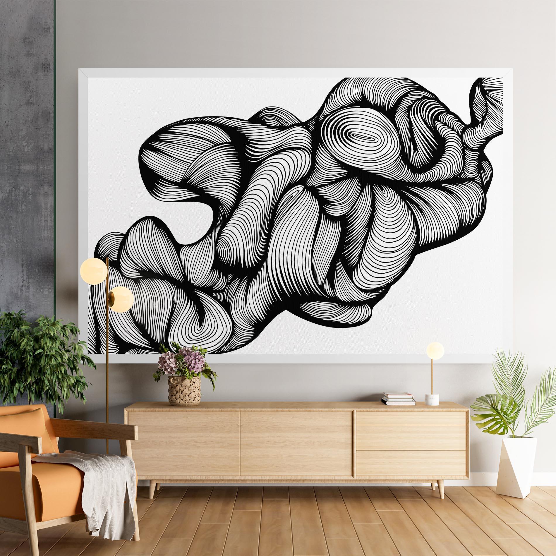 Картина на платно Monochrome Doodle mockup 9