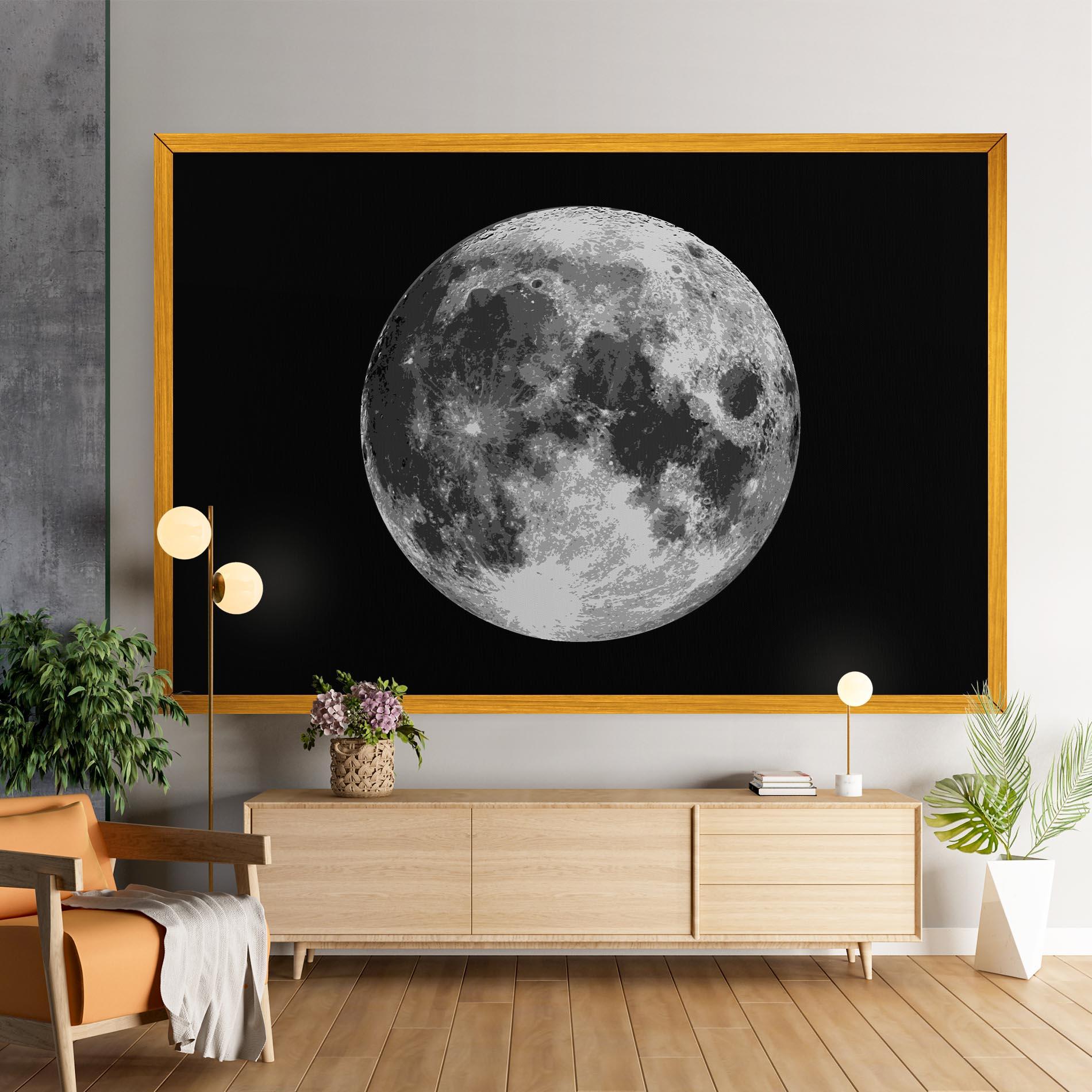 Картина на платно Grey Shiny Moon mockup 9