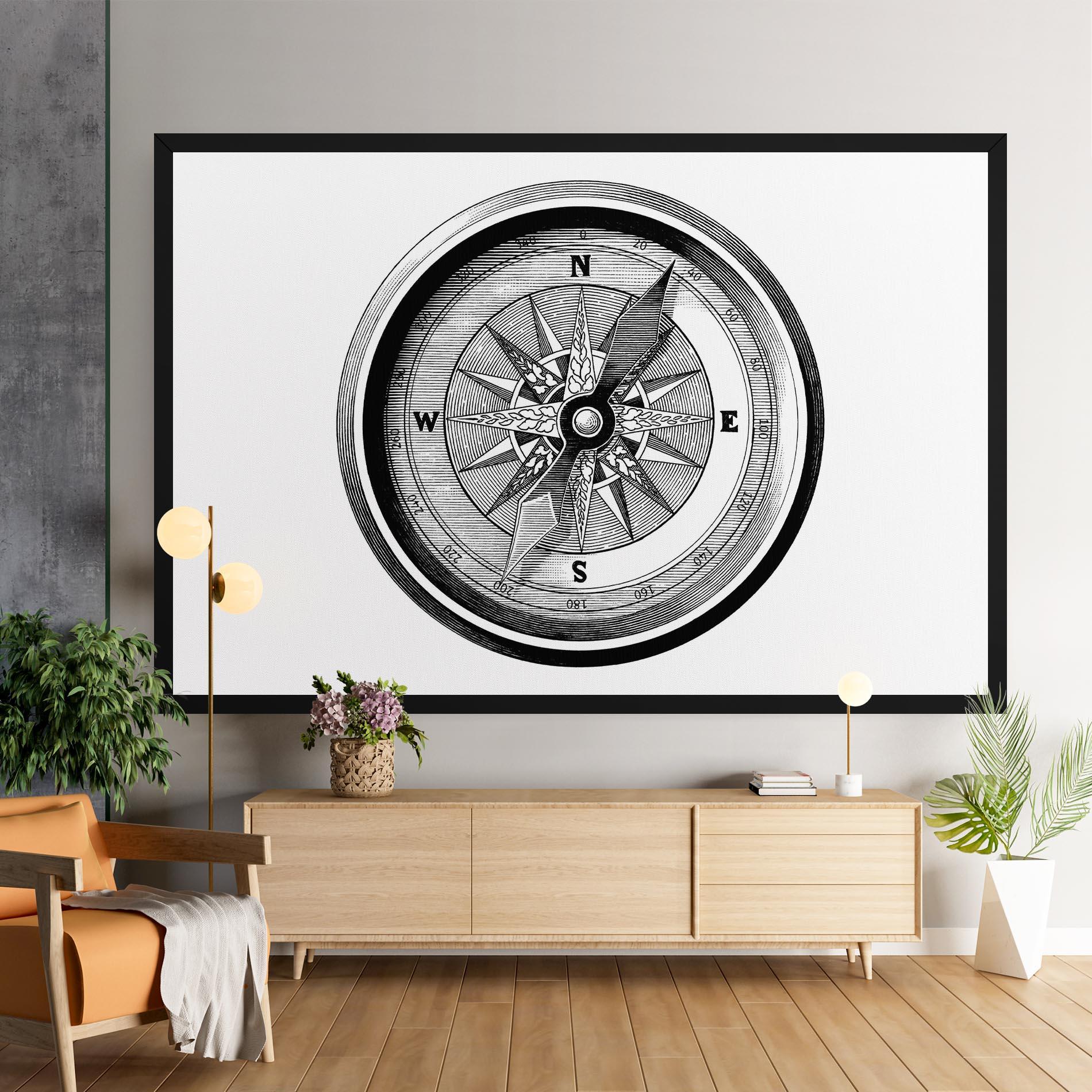 Картина на платно Black Compass mockup 9