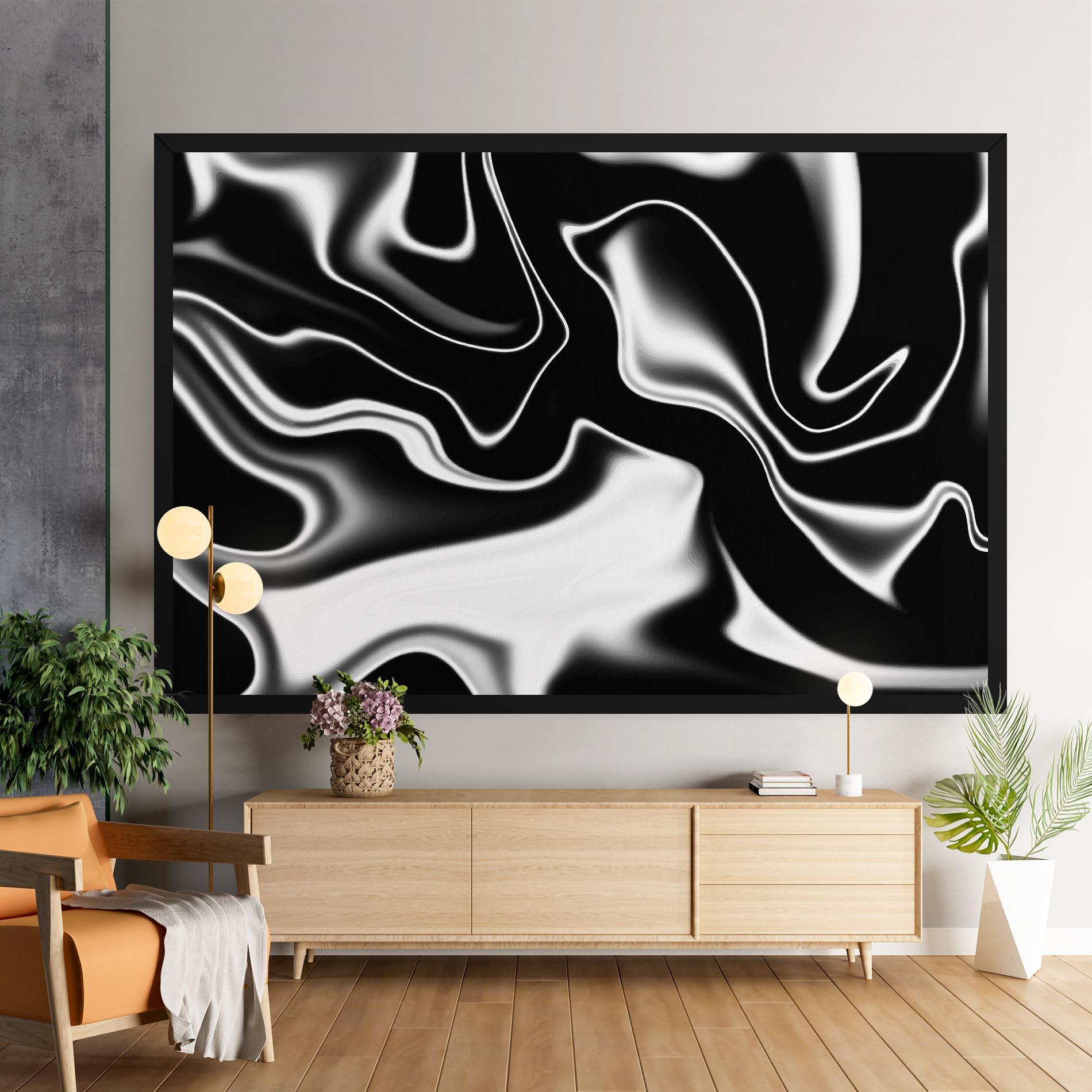 Картина на платно Black Metalic Art mockup 9