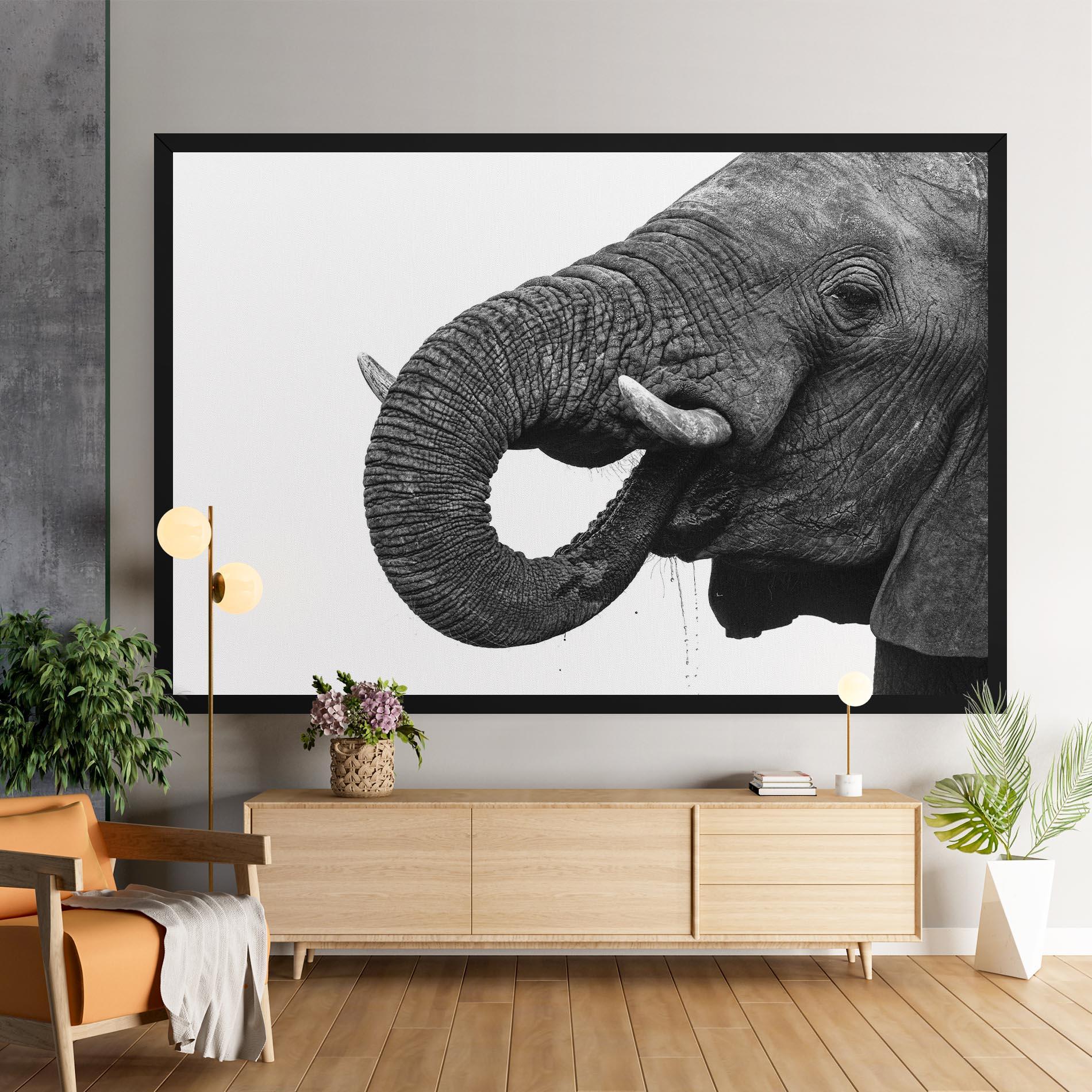 Картина на платно Elephant Drinking mockup 9