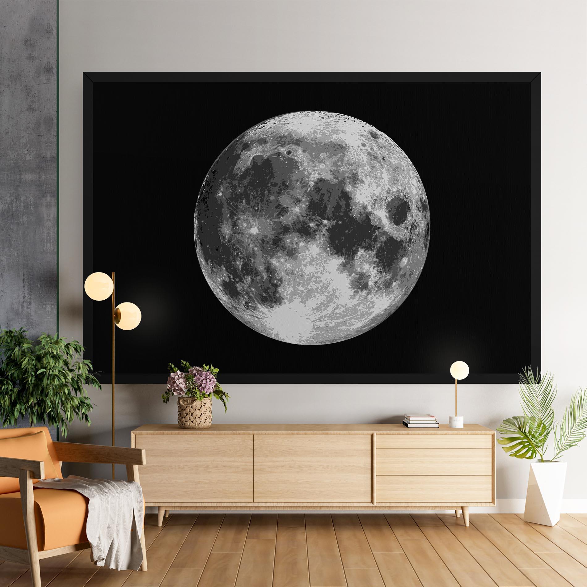 Картина на платно Grey Shiny Moon mockup 9