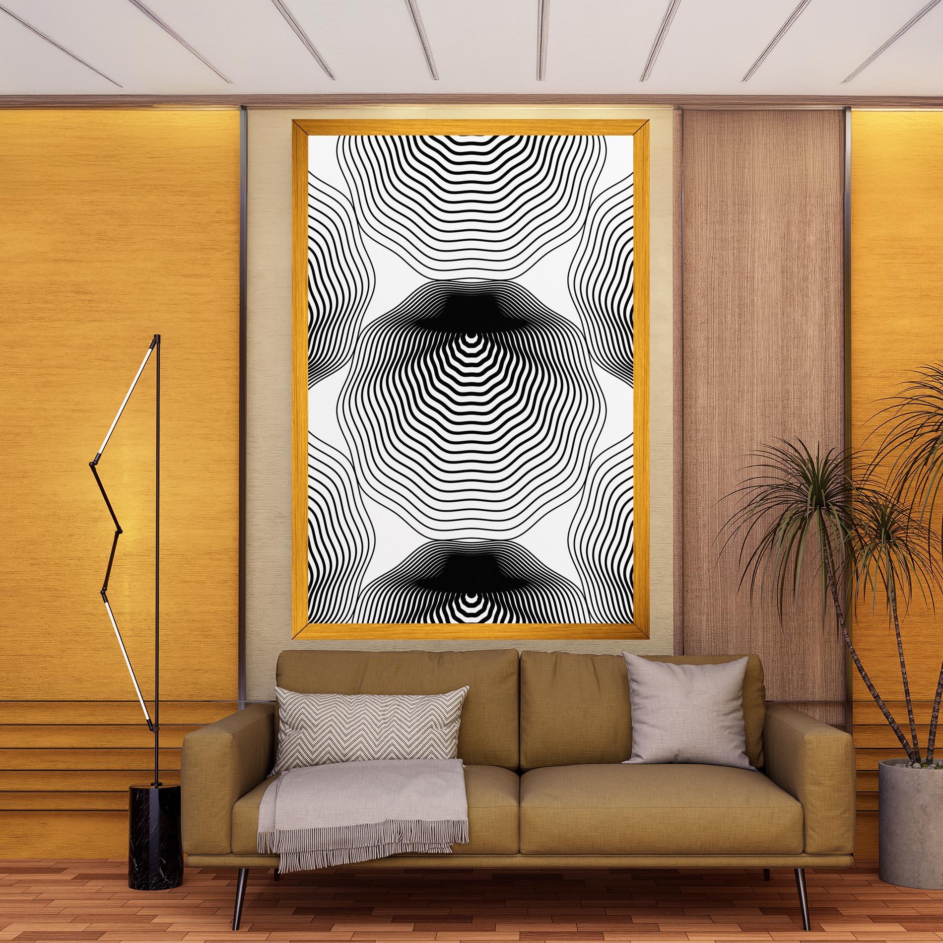 Картина на платно Black Line Art mockup 9